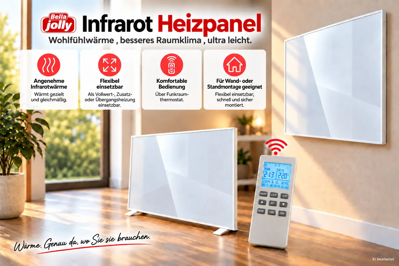 Bella Jolly Infrarotheizkörper ICP909 60x90 cm 600 Watt, weiß