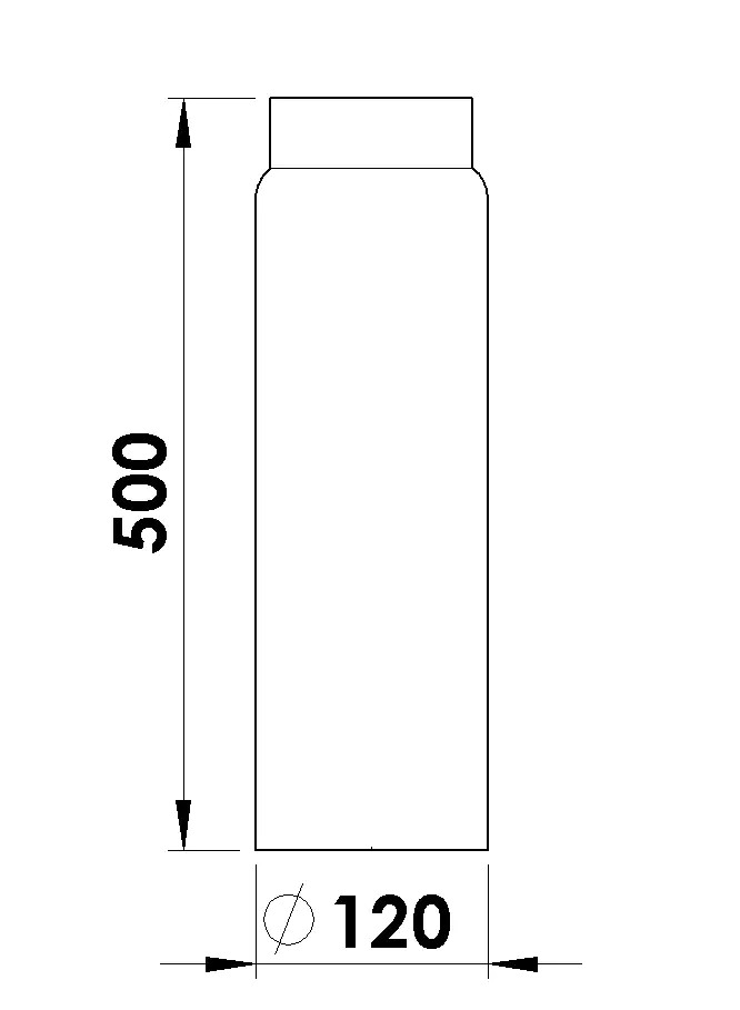 FireFix Ofenrohr Ø 120 mm, 50 cm, schwarz