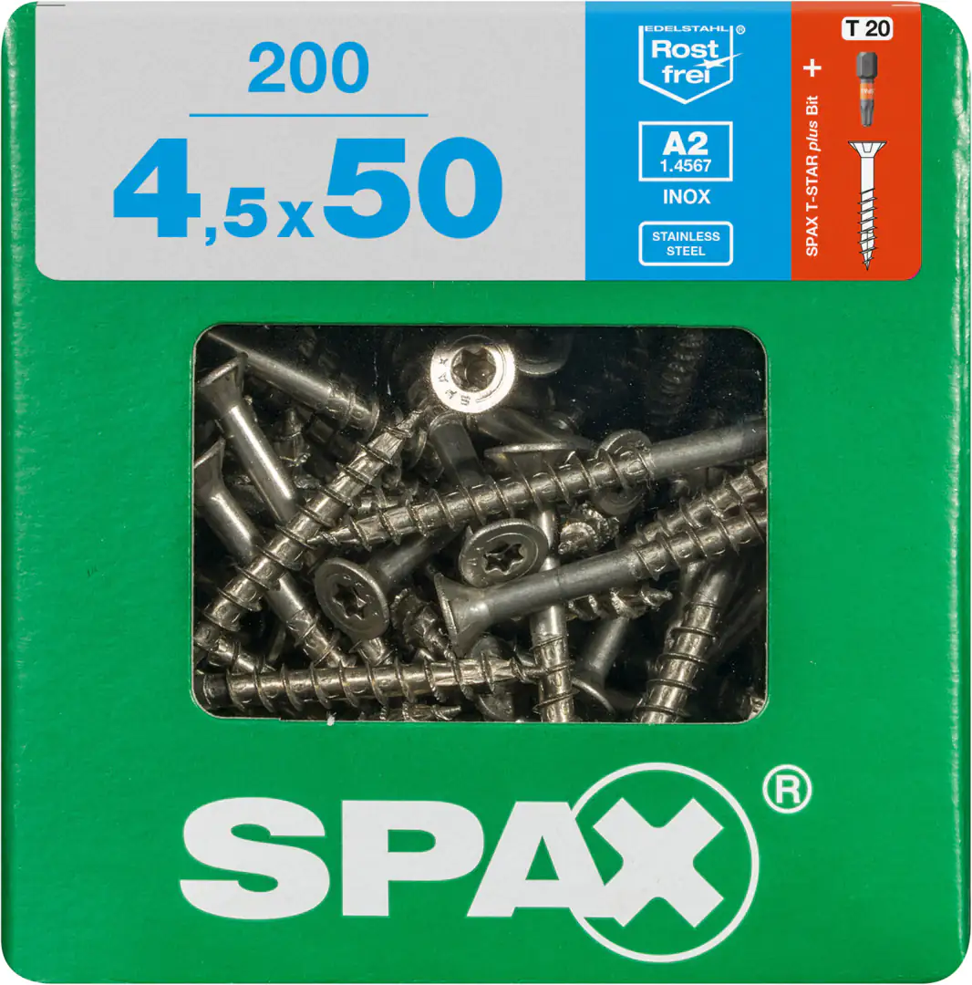 Spax Universalschrauben 4.5 x 50 mm TX 20 - 200 Stk. Spax Universalschrauben 4.5 x 50 mm TX 20 - 200 Stk.