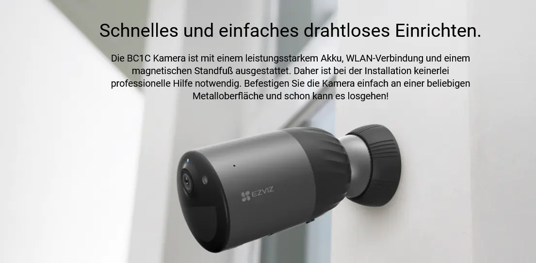 Ezviz Wlan Outdoor Akku-Überwachungskamera BC1C inkl. Basisstation und Solarpanel Ezviz Wlan Outdoor Akku-Überwachungskamera BC1C inkl. Basisstation und Solarpanel