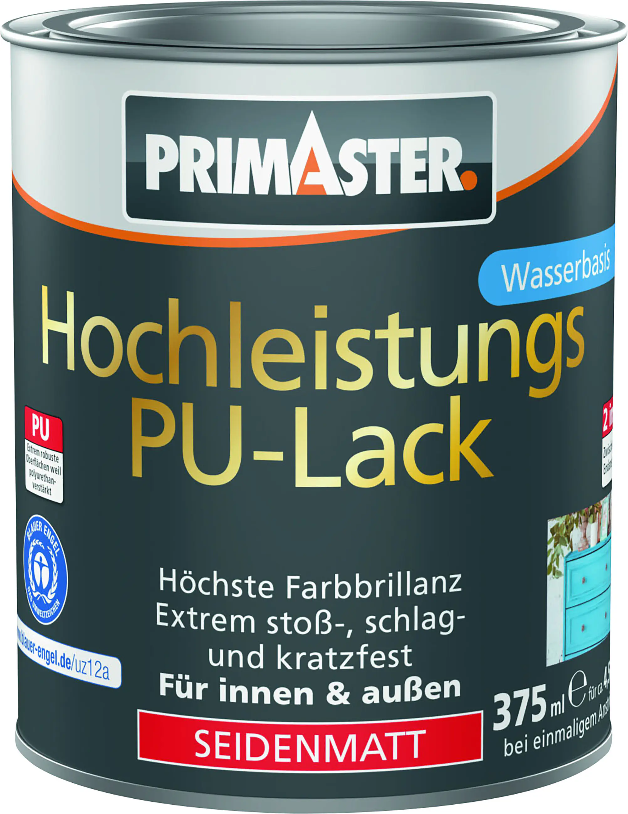 Primaster Hochleistungs PU-Lack schokobraun seidenmatt 375 ml