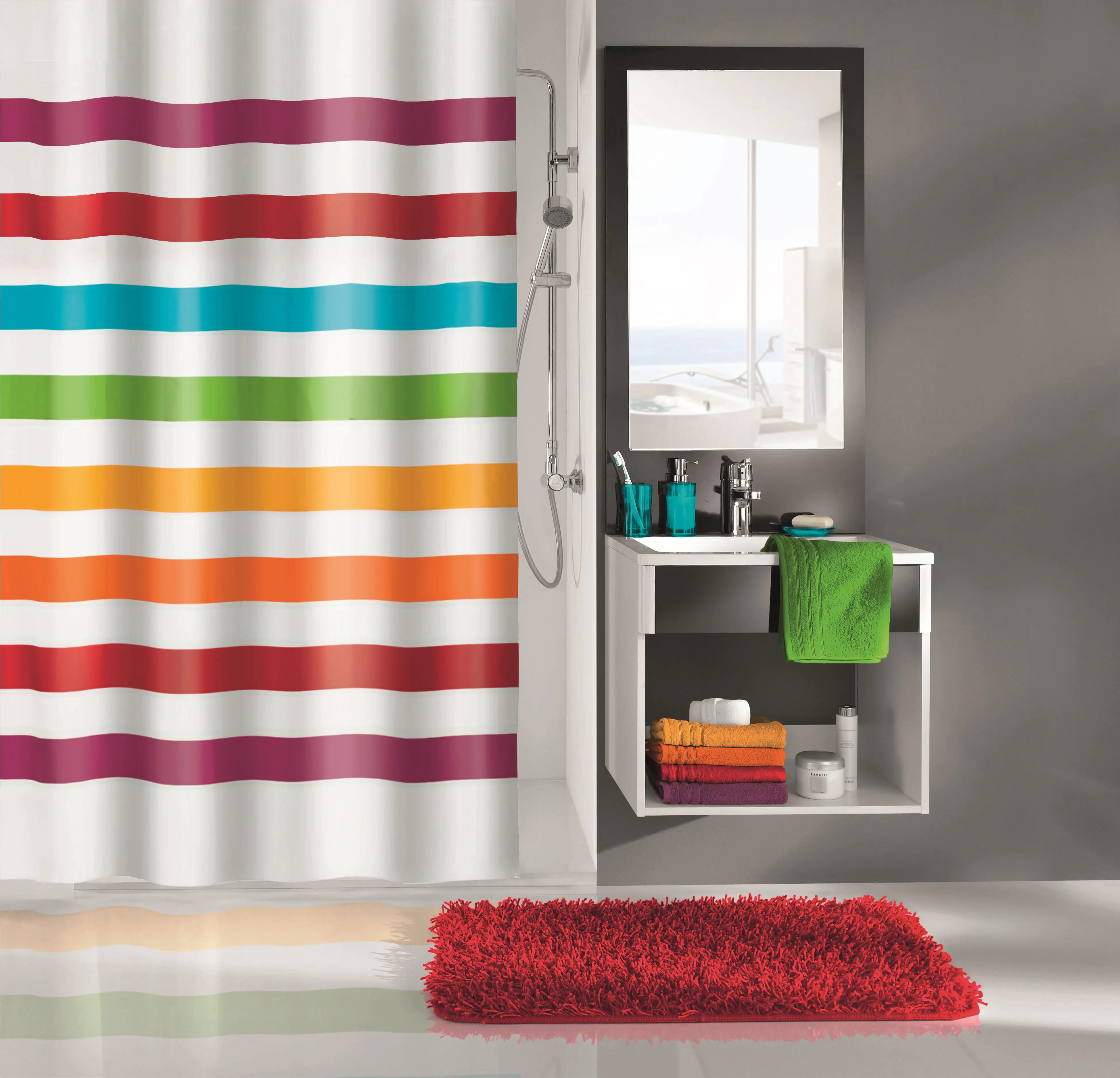 Kleine Wolke Duschvorhang Select multicolor, 180x200 cm