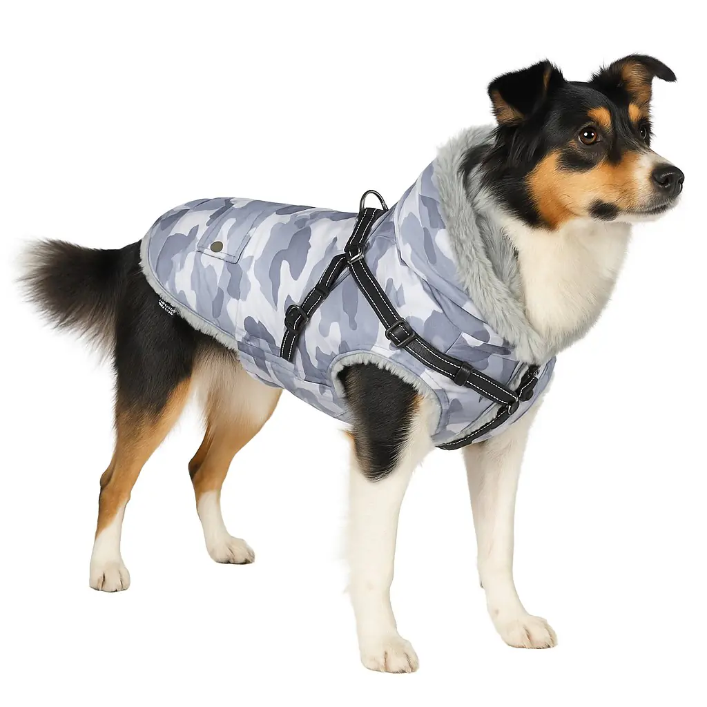 Nobby Hundemantel Polar 2 in 1 camouflage grau