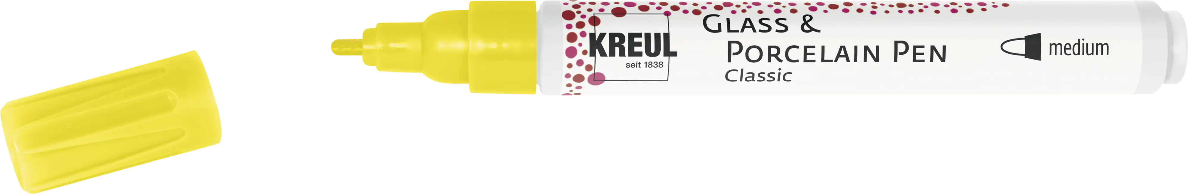 Kreul Glass & Porcelain Pen Classic signalgelb 2 - 4 mm