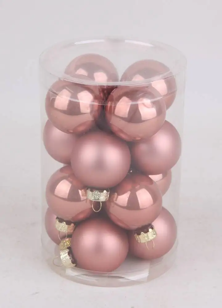 2076601538950 TrendLine Mini-Glaskugeln Ø 3,5 cm mamor pink - 16 Stück glanz/matt