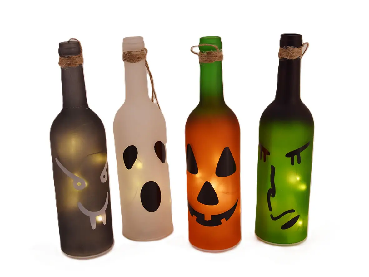 Lensing Glasflasche Halloween LED 28 cm