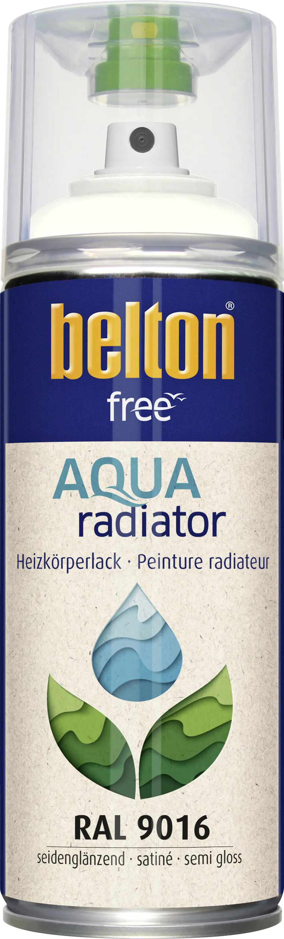 belton free Lackspray AQUAradiator Heizkörperlack 400 ml verkehrsweiß seidenglänzend