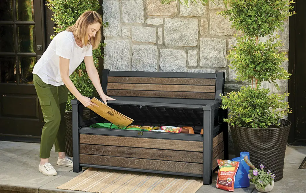 Keter Gartenbank inkl. Aufbewahrung Hudson 227 L