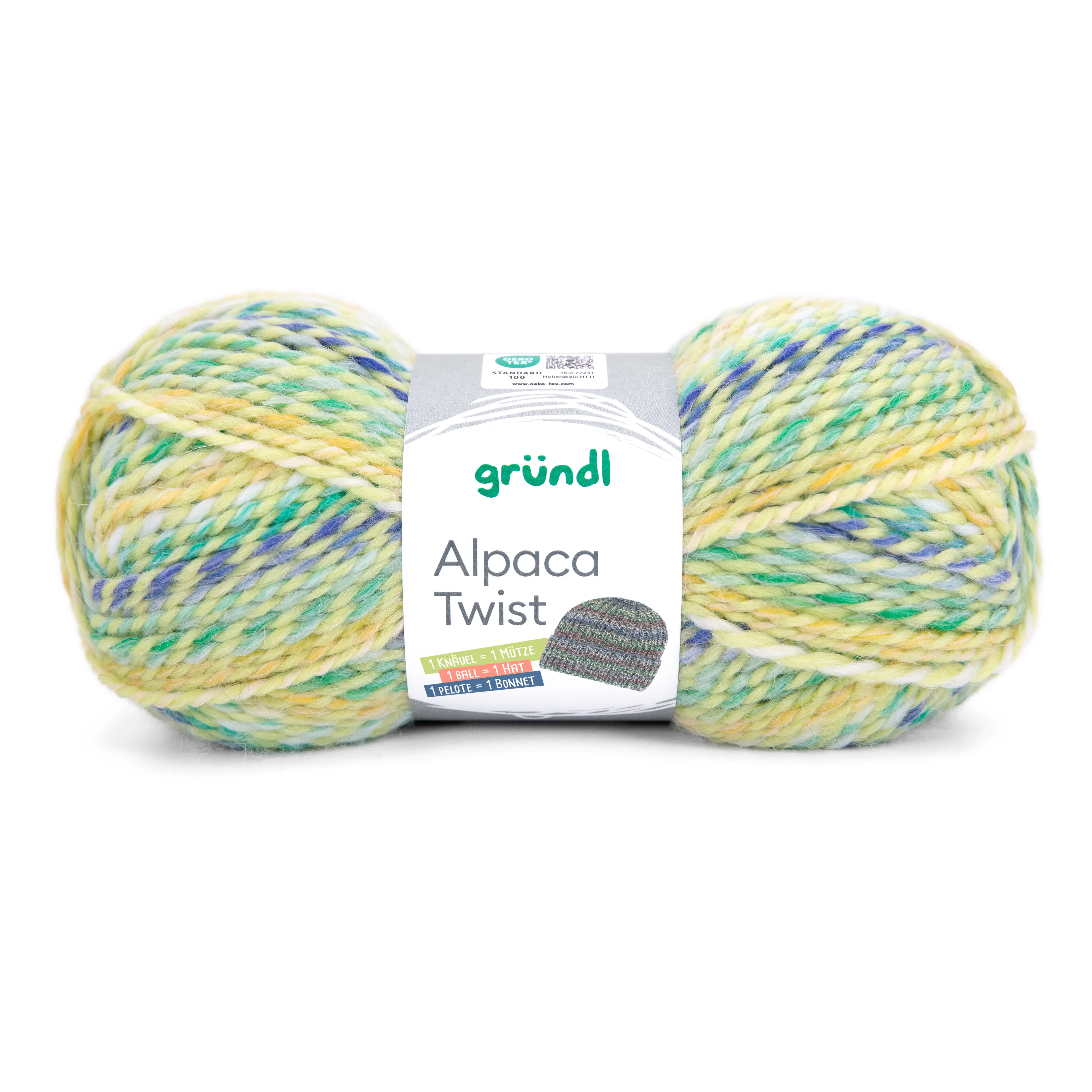 Gründl Wolle Alpaca Twist 100 g gelb-blau-grün