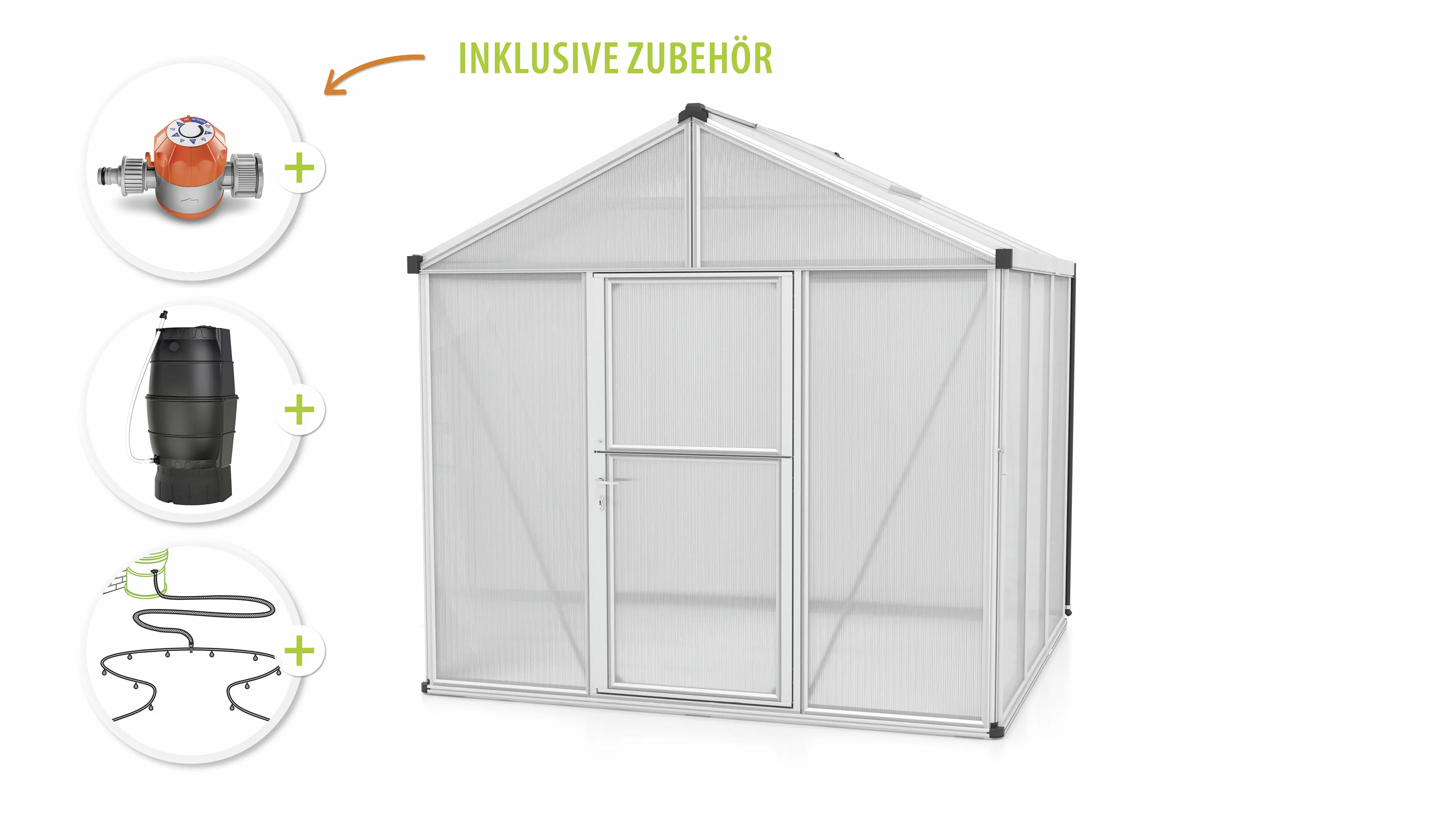 Vitavia Gewächshaus-Set Zeus 6200 HKP 10 mm alu 266 x 249 cm 