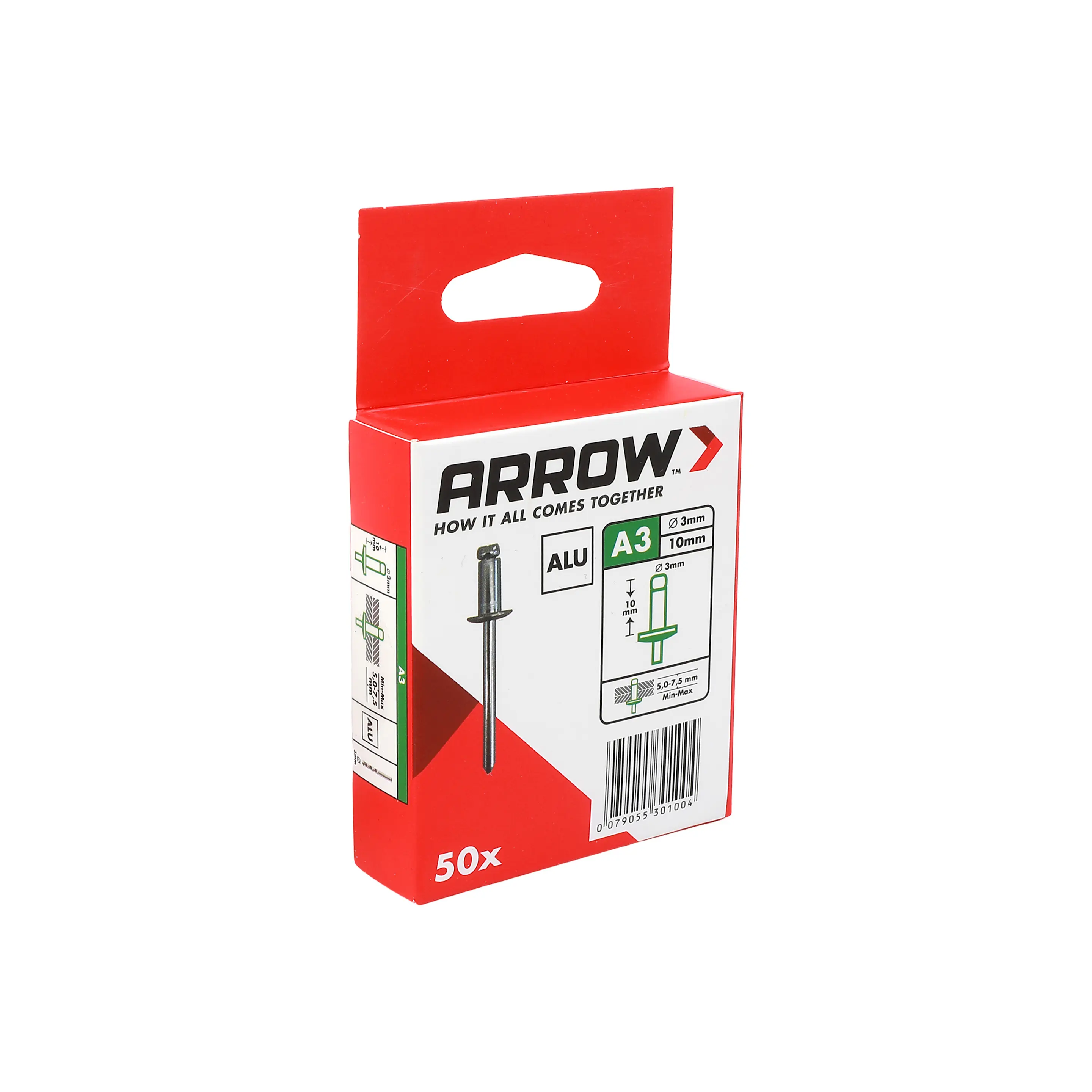 Arrow Blindniete Typ A3 Ø 3 x 10 mm Aluminium 50 Stück