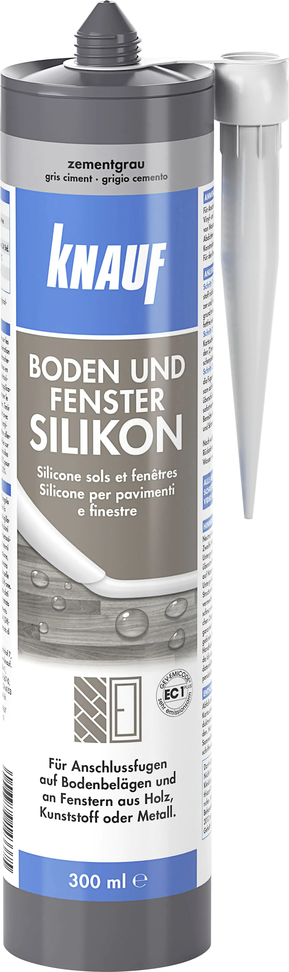 Knauf Boden- & Fenster Silikon 300 ml zementgrau