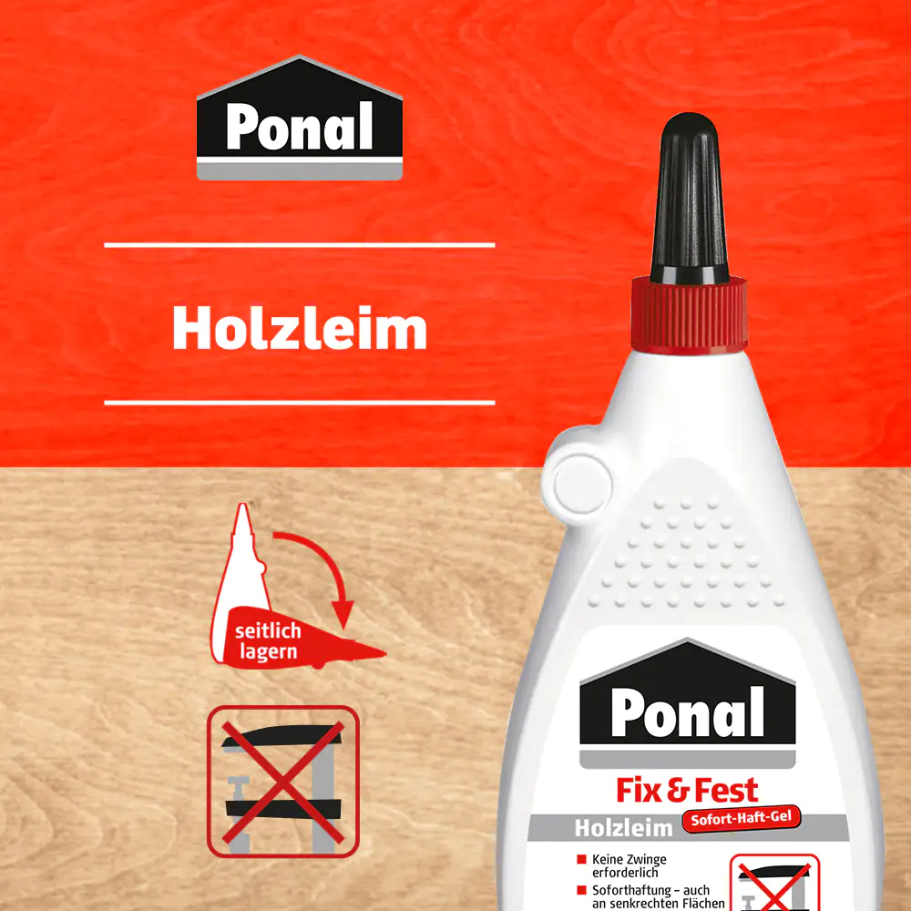 Ponal Holzleim Fix & Fest 500 g Flasche, trocknet transparent Ponal Holzleim Fix & Fest 500 g Flasche, trocknet transparent