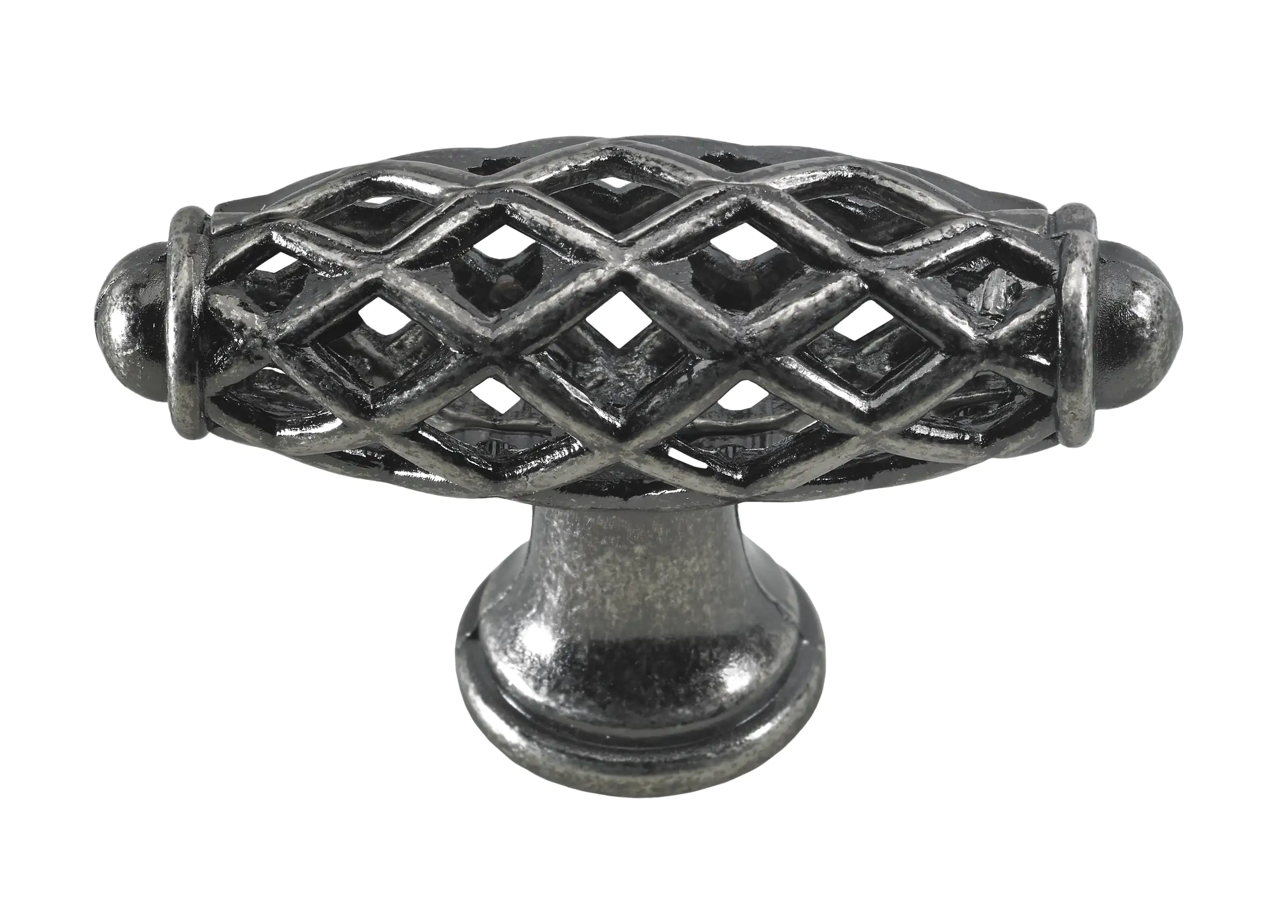 Hettich Möbelknopf Zinkdruckguss brüniert silber 58,0 x 20,0 mm - 1 Stück