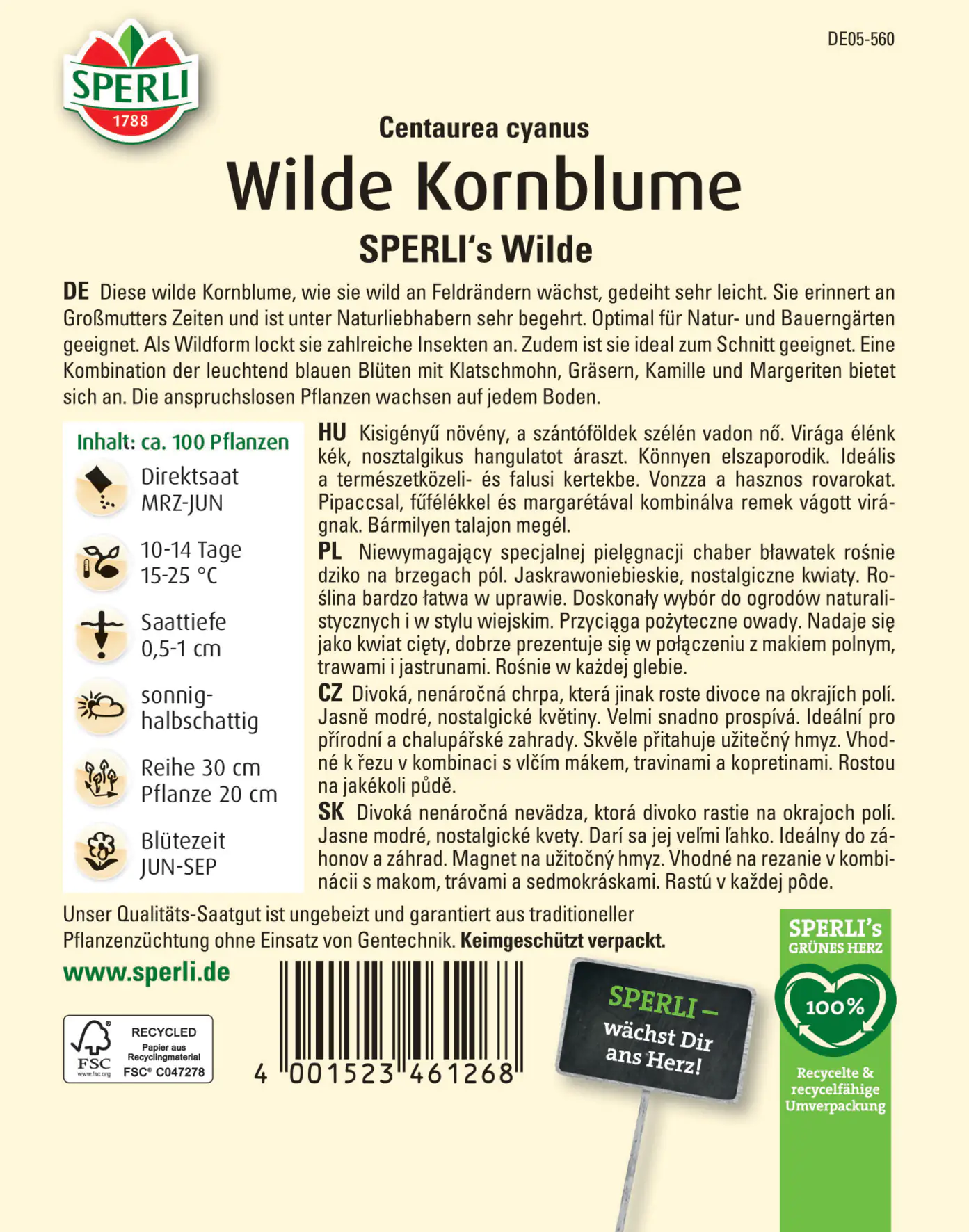 Sperli Wilde Kornblume SPERLI's Wilde Sperli Wilde Kornblume SPERLI's Wilde