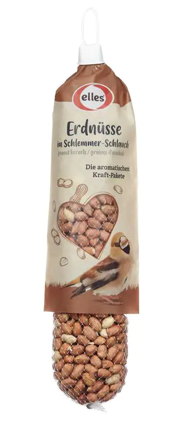 Elles Wildvogelfutter Erdnusskerne im Schlemmerschlauch Elles Wildvogelfutter Erdnusskerne im Schlemmerschlauch