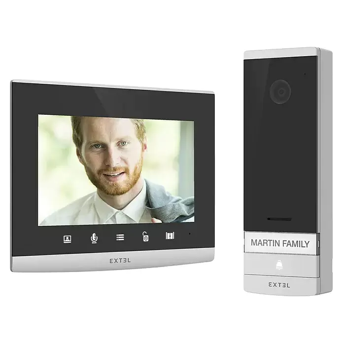 Extel Video-Türsprechanlage Connect 2 kabelgebunden, WLAN, 7 Zoll Monitor