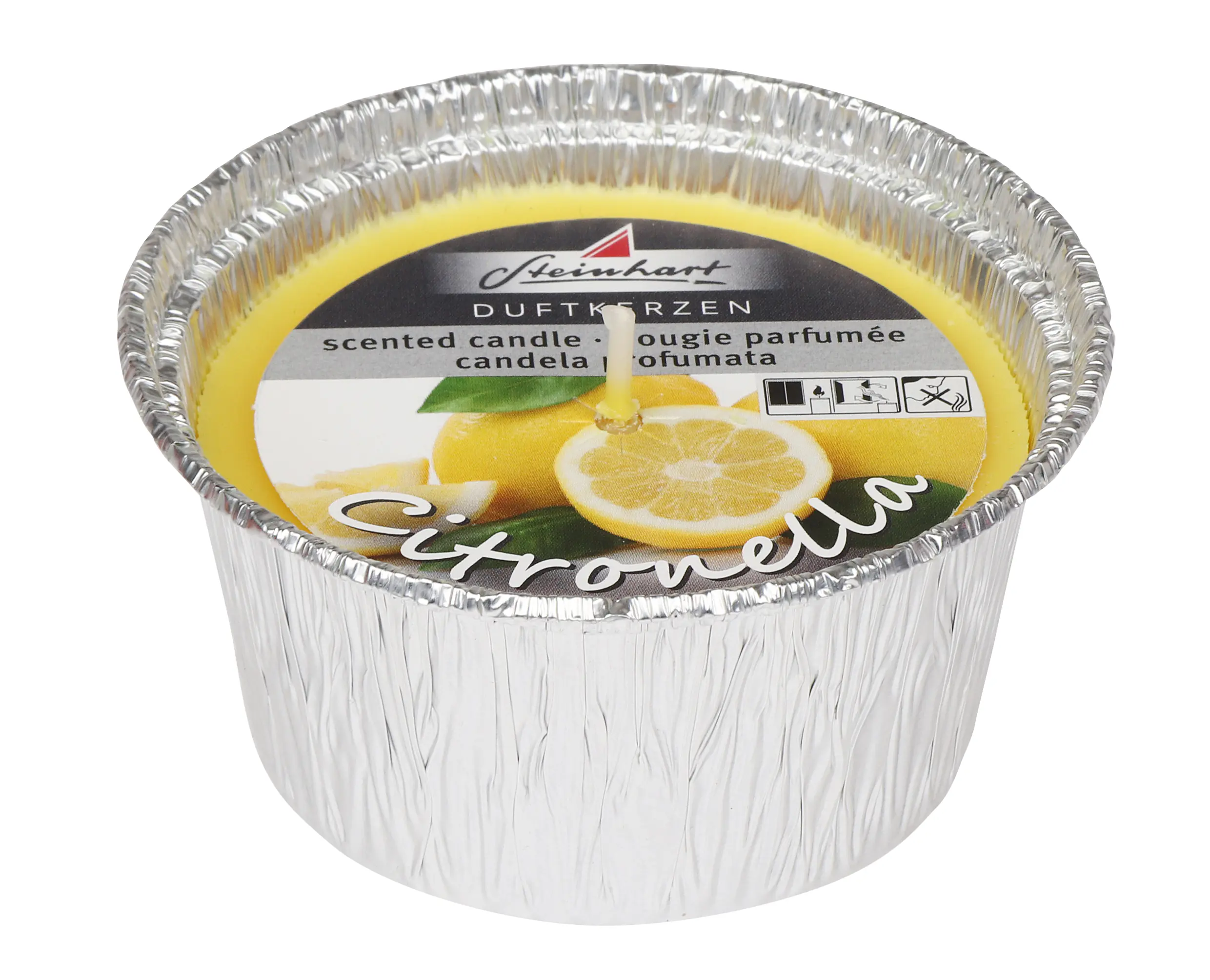 Steinhart Duftkerze in Aluschale Citronella Ø 7,9 x 3,9 cm gelb