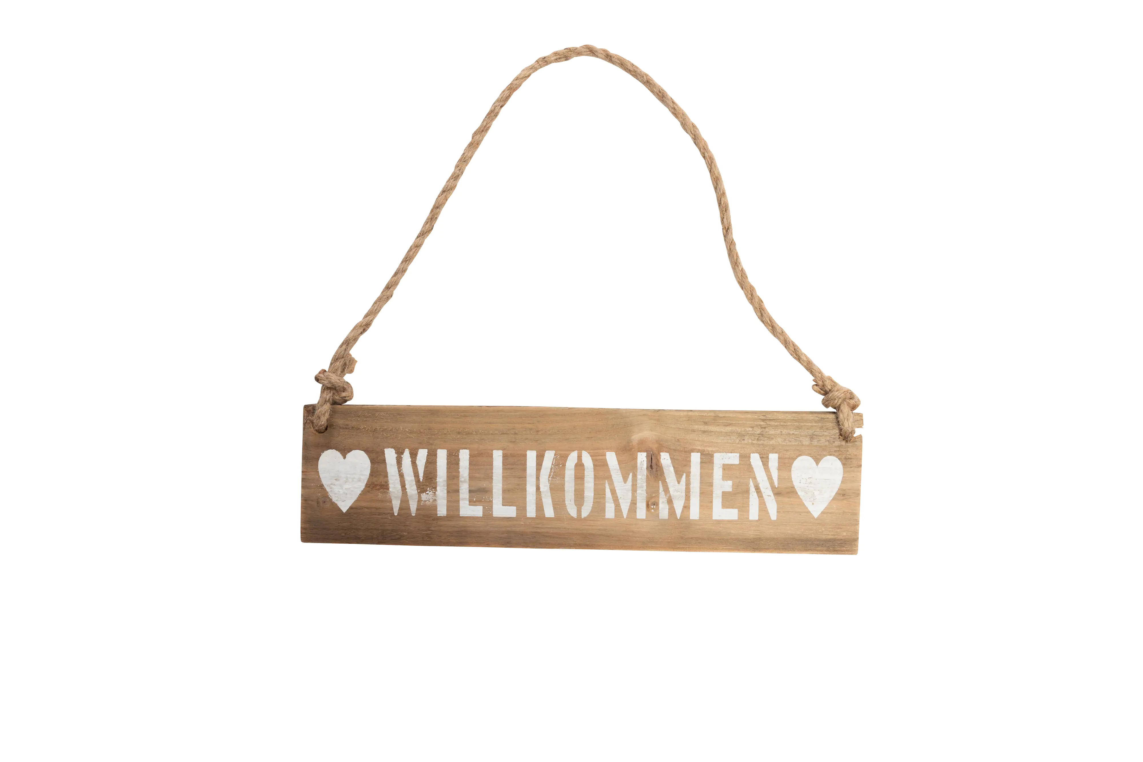 Freese Holz-Schild Willkommen waagerecht, braun, 40 x 10 cm