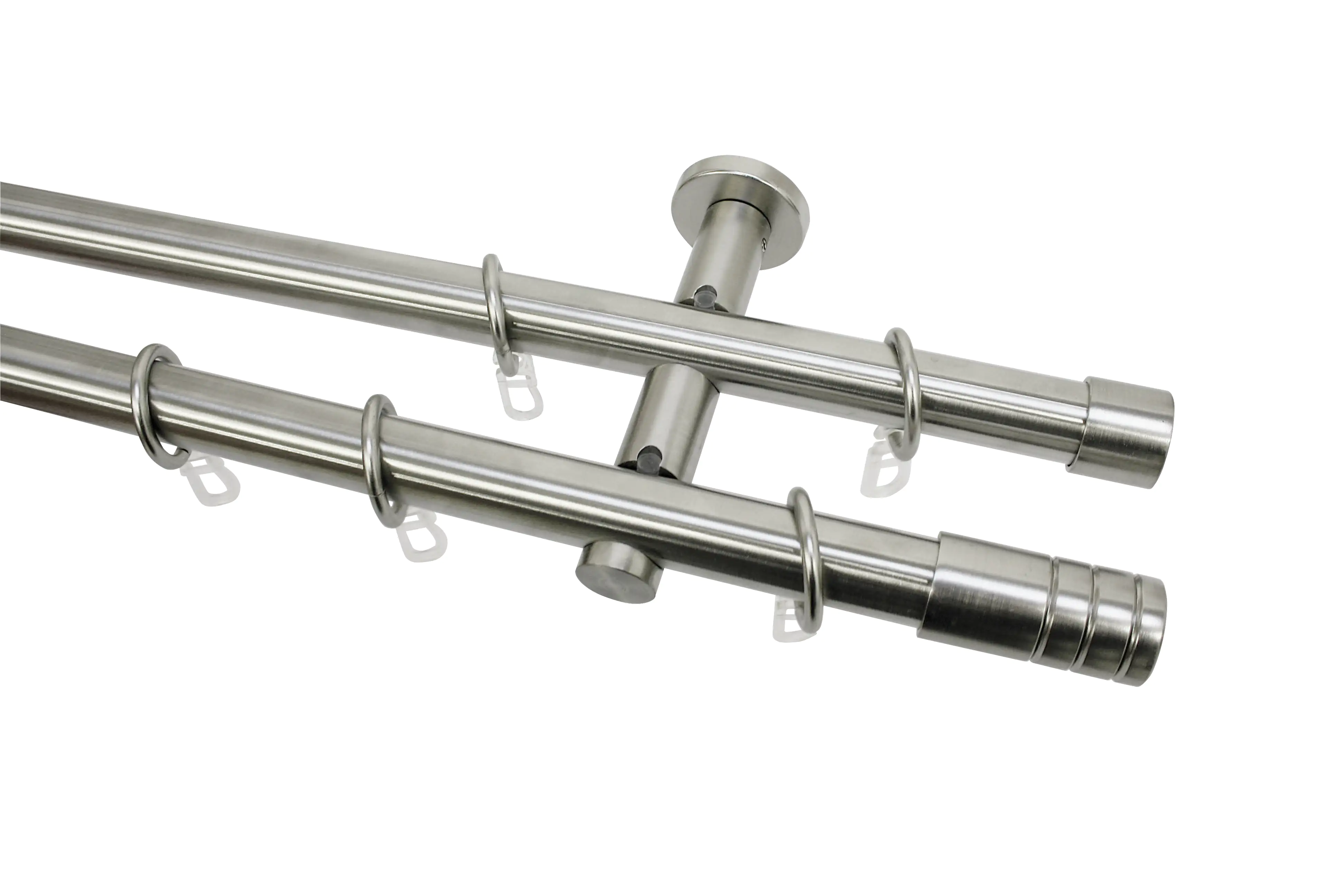 4003018280118 Gardinia Komplett-Set Zylinder Ø 20 mm, 2-läufig, edelstahl-optik