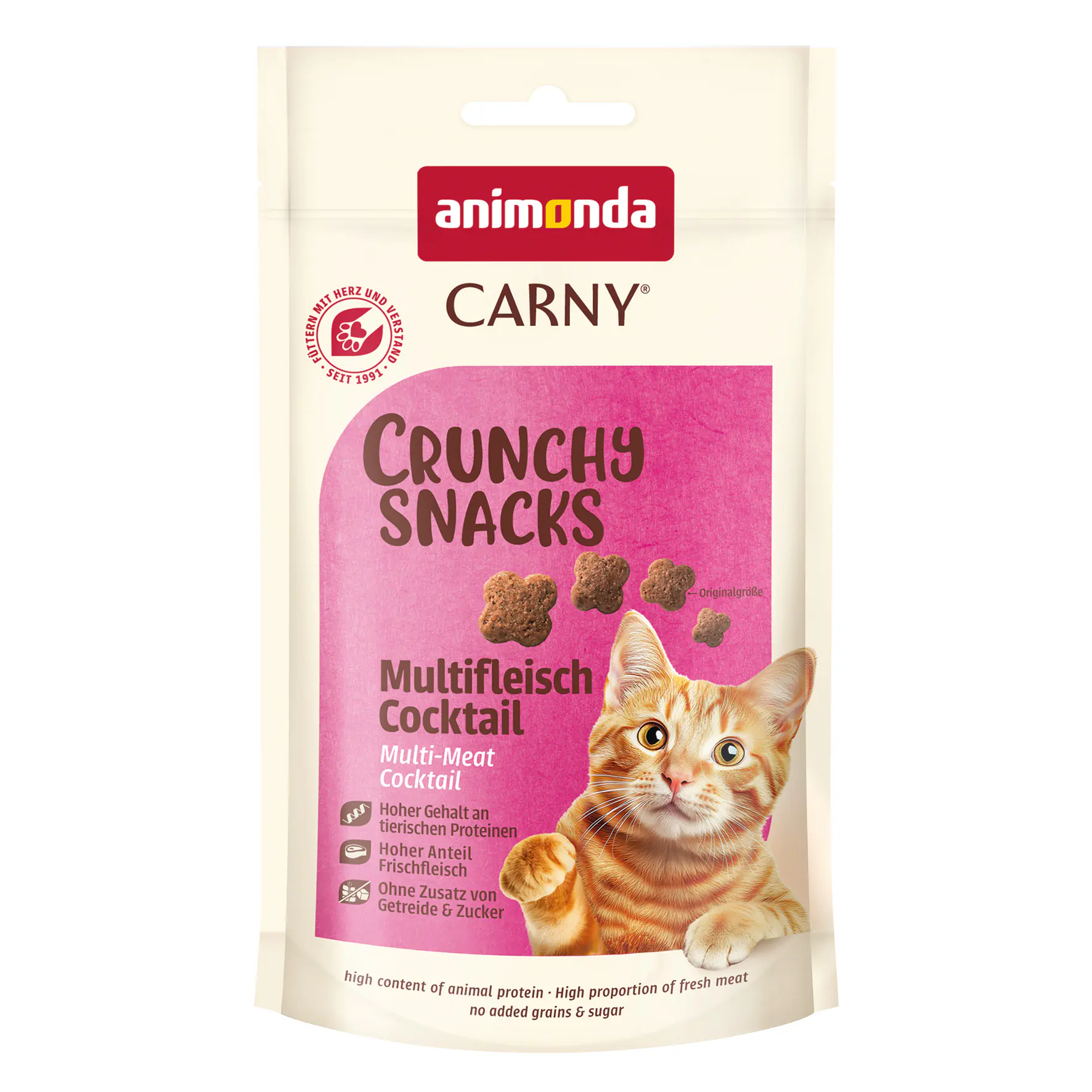 Animonda Carny Crunchy Adult Katzenleckerli getreidefrei 50 g Multifleisch-Cocktail