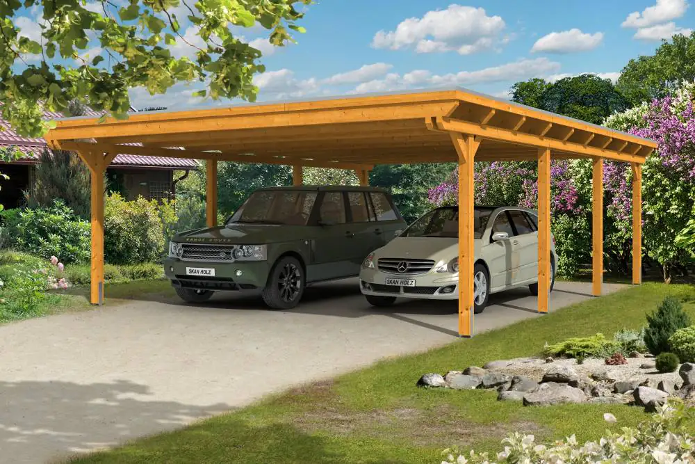 SKAN HOLZ Carport Emsland 613 x 846 cm mit Aluminiumdach SKAN HOLZ Carport Emsland 613 x 846 cm mit Aluminiumdach
