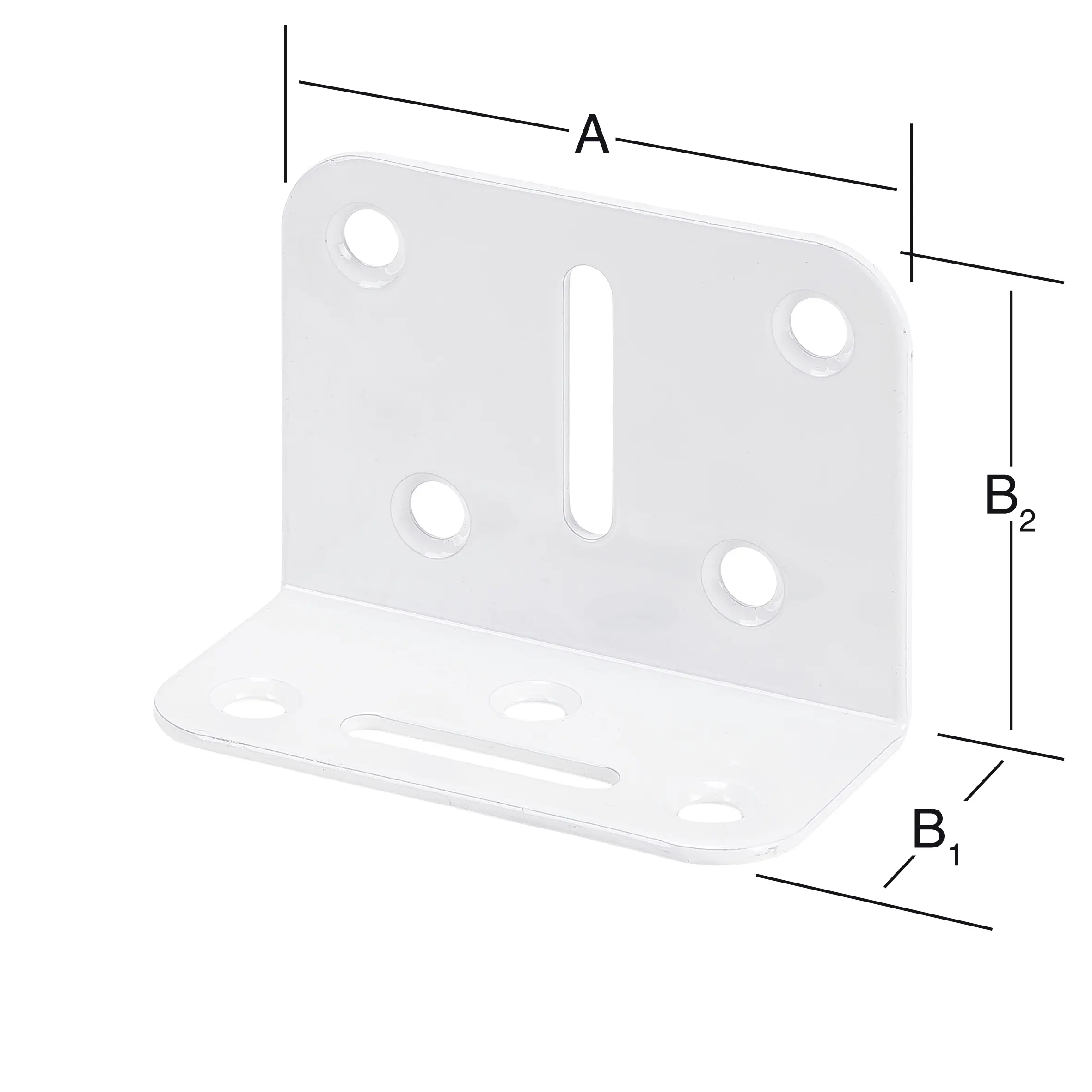 Vormann Verstellwinkel weiß 70 x 35/50 mm