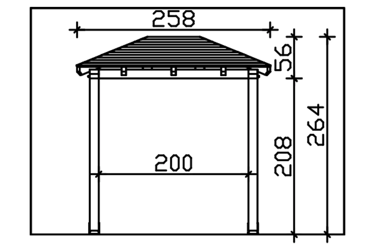 4018211017416_05 SKAN HOLZ Vordach Wismar Typ 4 258 x 126 cm, lasiert in Weiß
