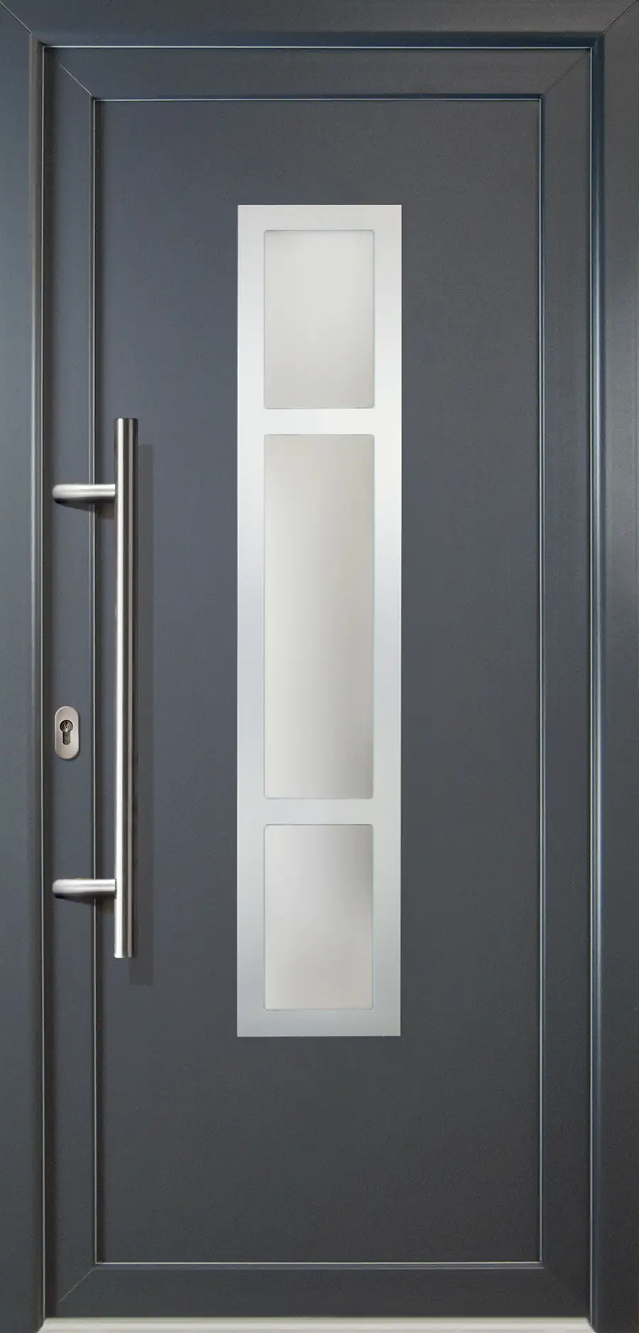 Meeth Haustür Signum PVC Modell 87 98 x 200 cm, DIN links, weiß/titan