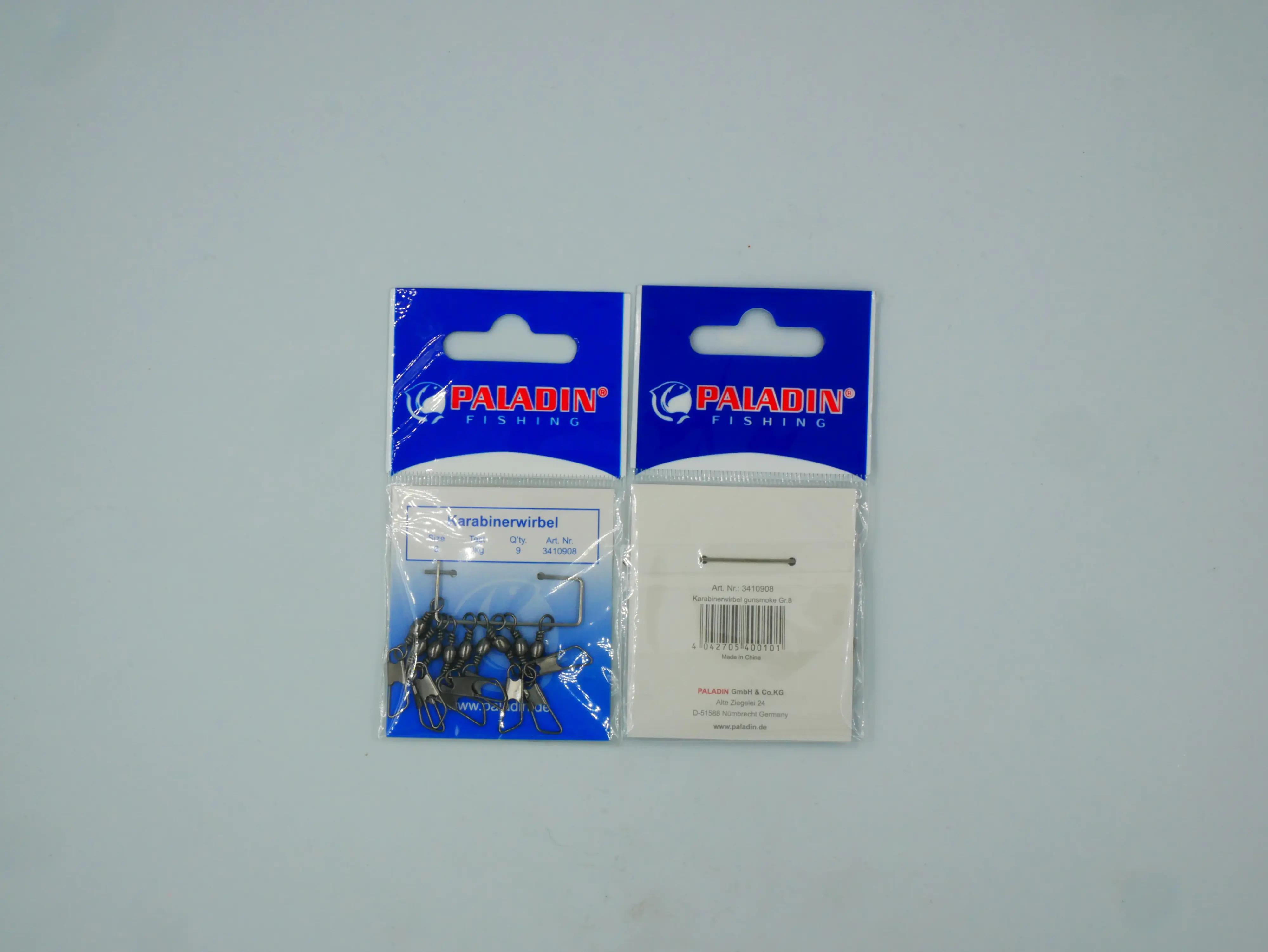 Paladin Karabinerwirbel gunsmoke Gr. 8 9 kg/9 Stück