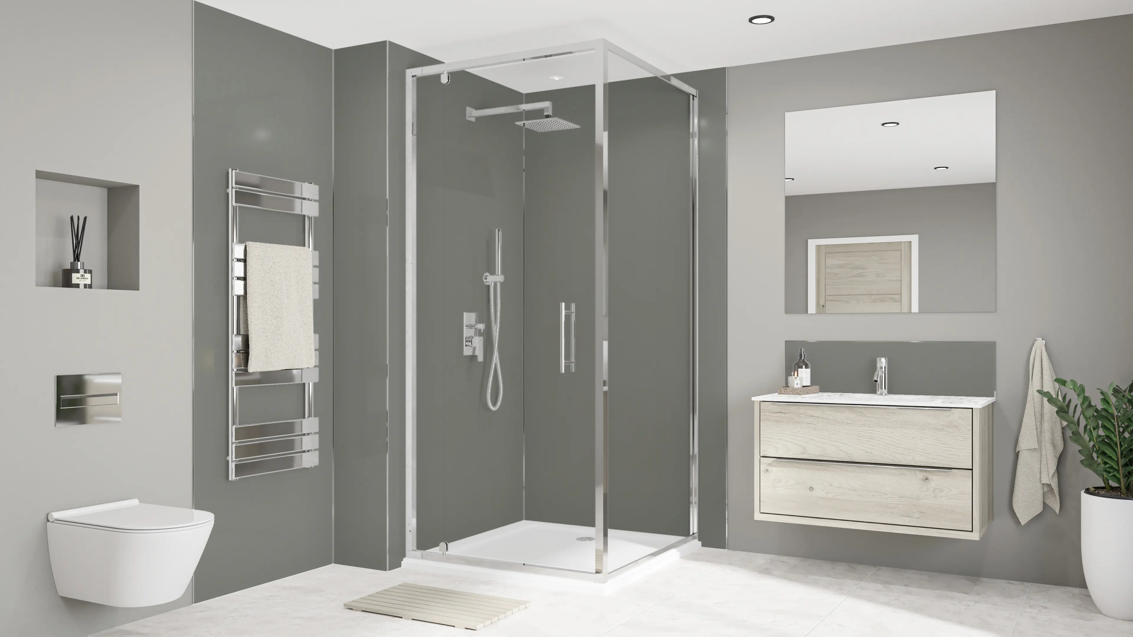 Wetwall Alloy Wandpaneel  Seafoam Green/Battleship Grey 120 x 244 cm