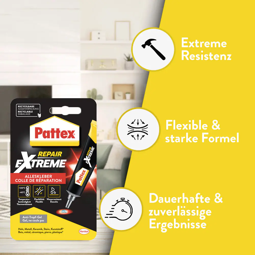 Pattex Repair Extreme Alleskleber-Gel 8 g Tube, kristallklar