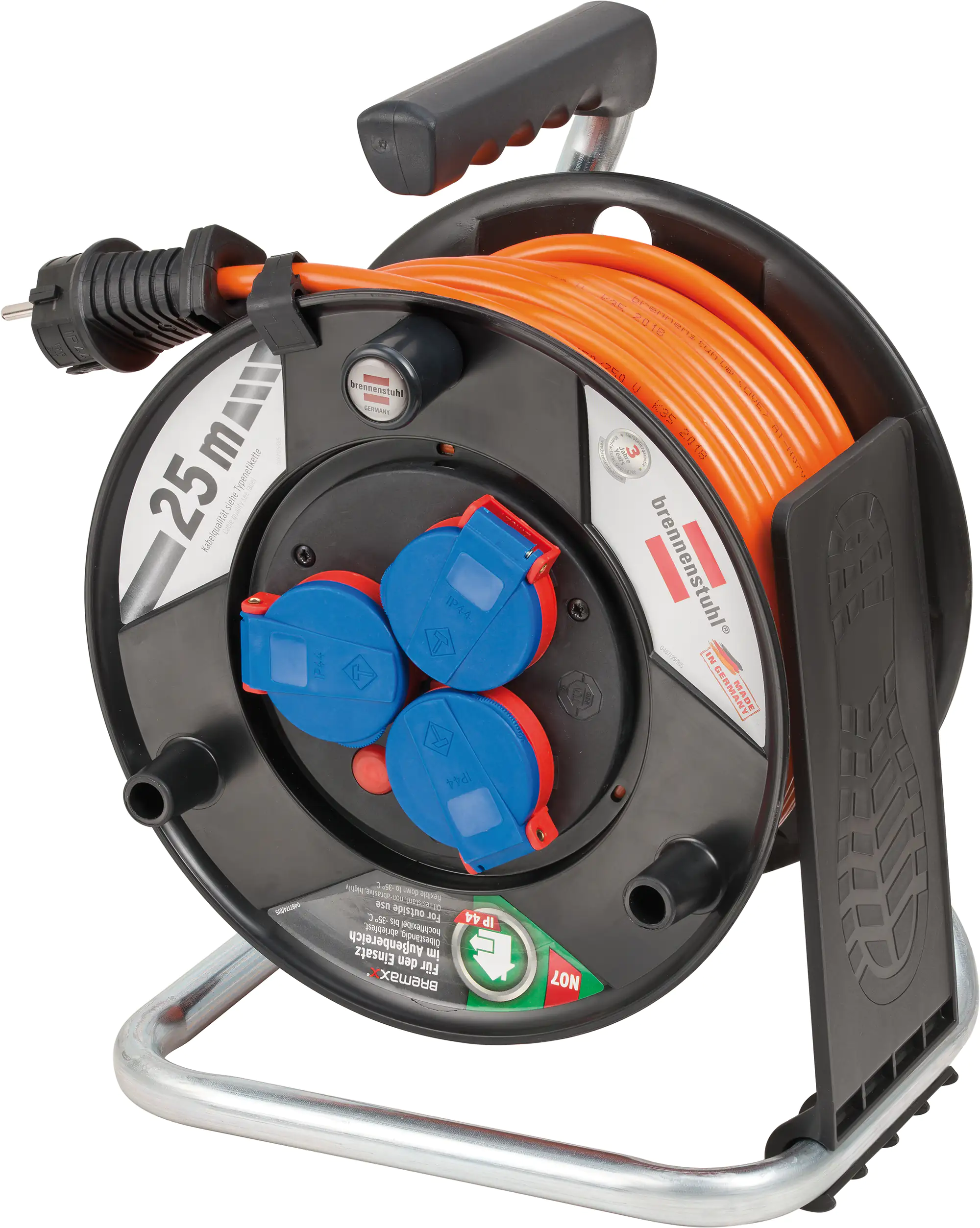 Brennenstuhl Kabeltrommel Außen 25m N07V3V3-F3G1,5, orange