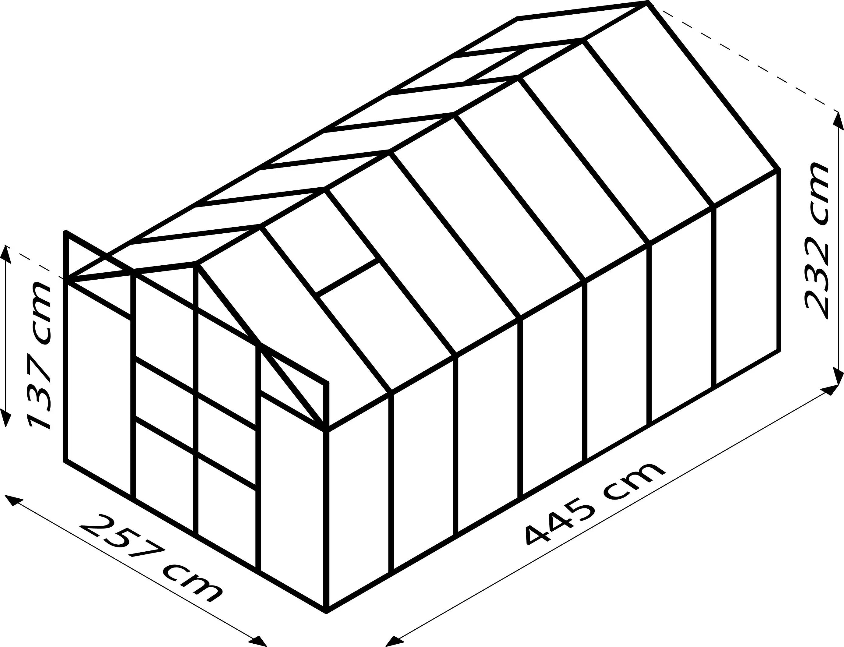 Vitavia Gewächshaus Mars 11500 445 x 257 cm 4 mm Hohlkammerplatten
