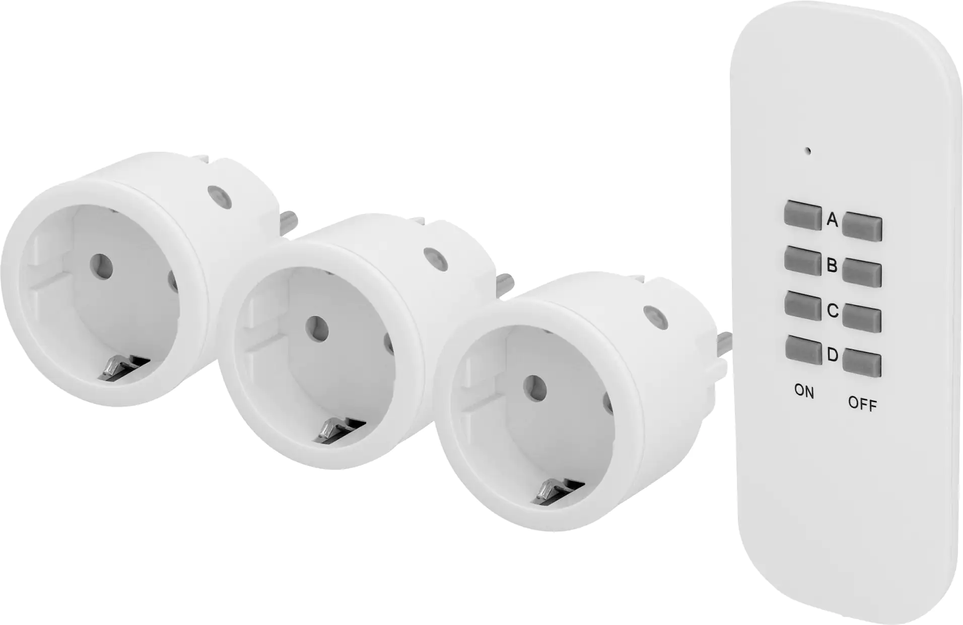 4008153481161 Design Funkfernschalter 3+1 mini rund 3 Steckdosen + 1 Fernbedienung