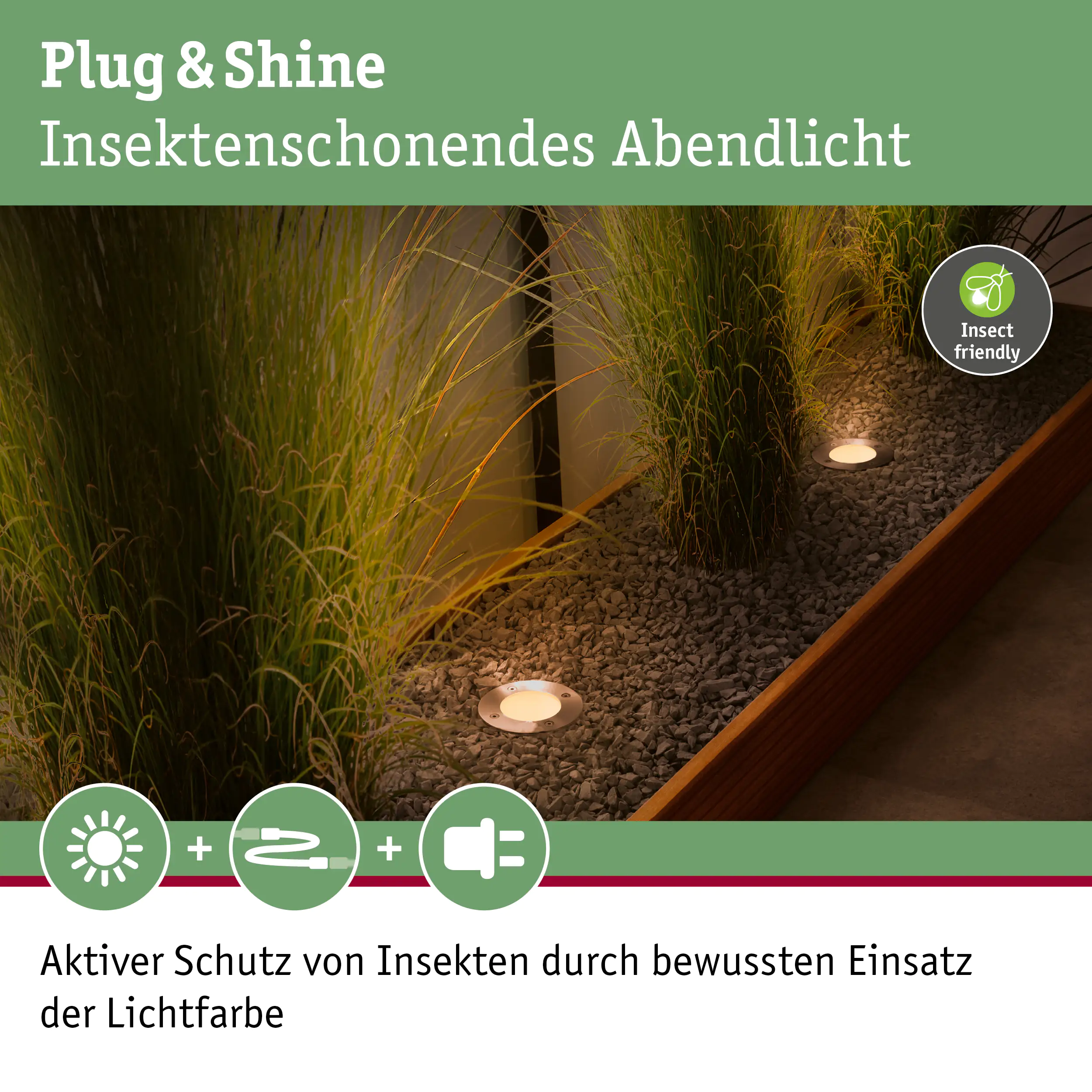Paulmann Plug & Shine LED Bodeneinbauleuchte Floor insect-friendly 3er-Set