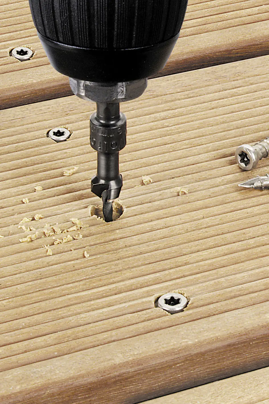 Wolfcraft Vorbohrer mit Senker Sechskant-Schaft 2545000 Ø 4,5 - 12 mm