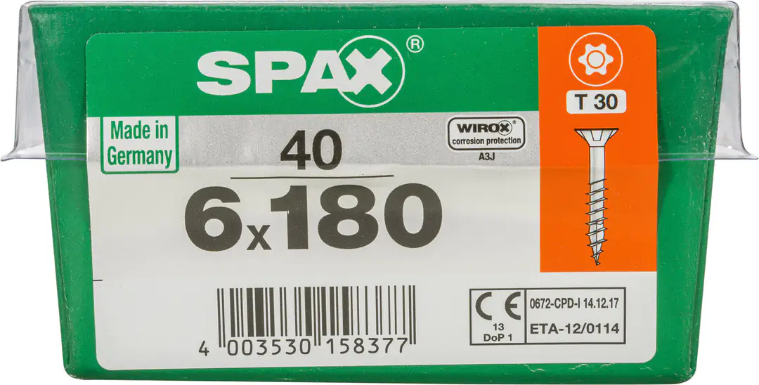 Spax Universalschrauben 6.0 x 180 mm TX 30 - 40 Stk. Spax Universalschrauben 6.0 x 180 mm TX 30 - 40 Stk.
