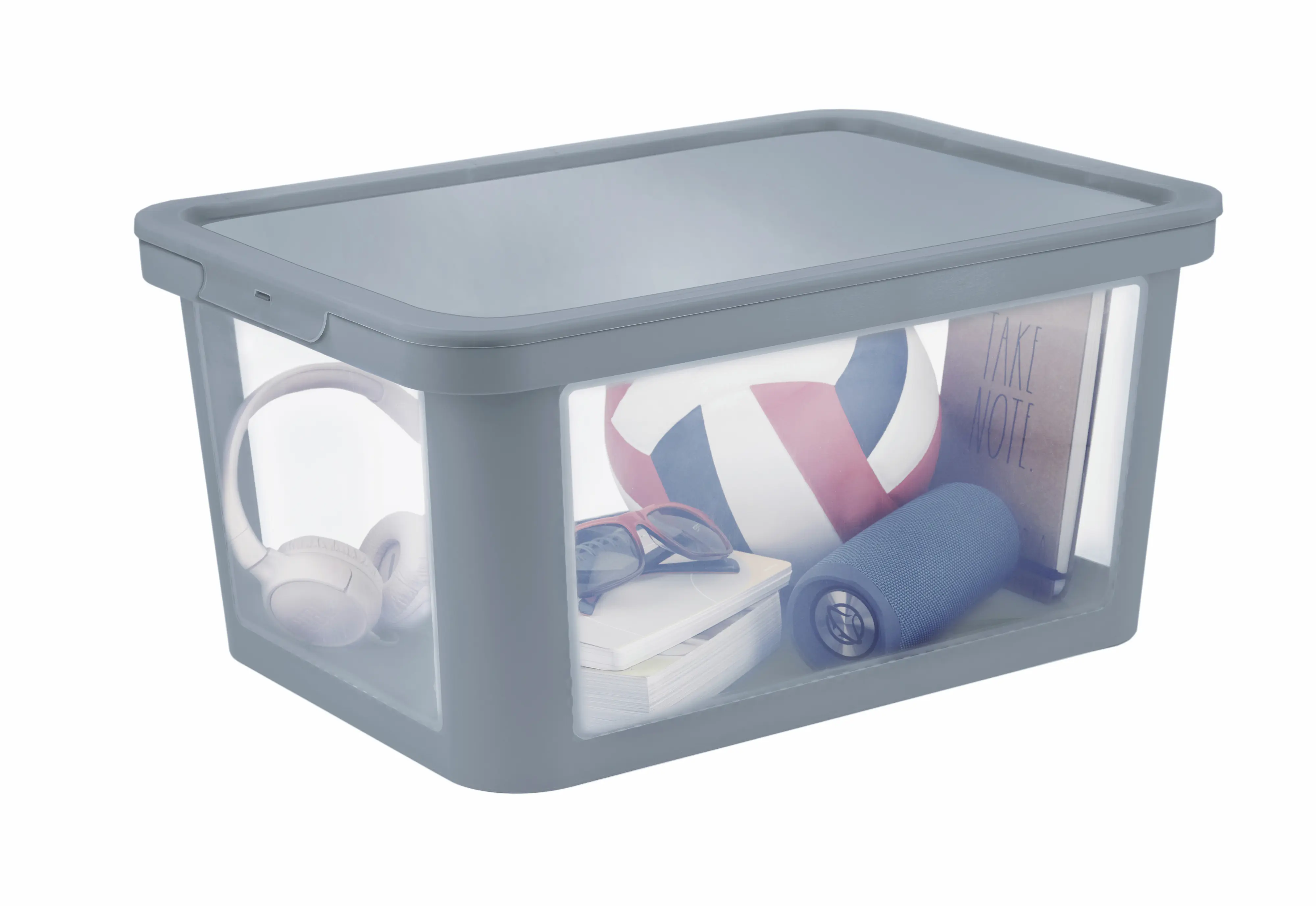 Rotho Aufbewahrungsbox mit Deckel Albris 57 x 39 x 27 cm misty blau 