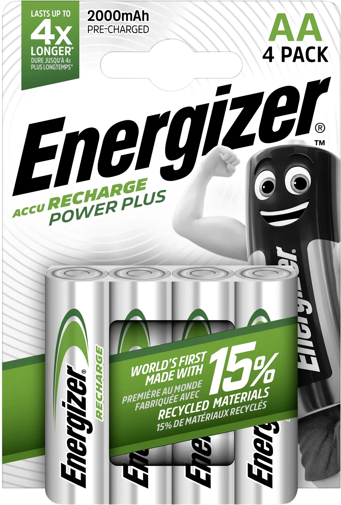 Energizer NiMH Akku Power Plus Mignon AA 2.000 mAh 4er Pack