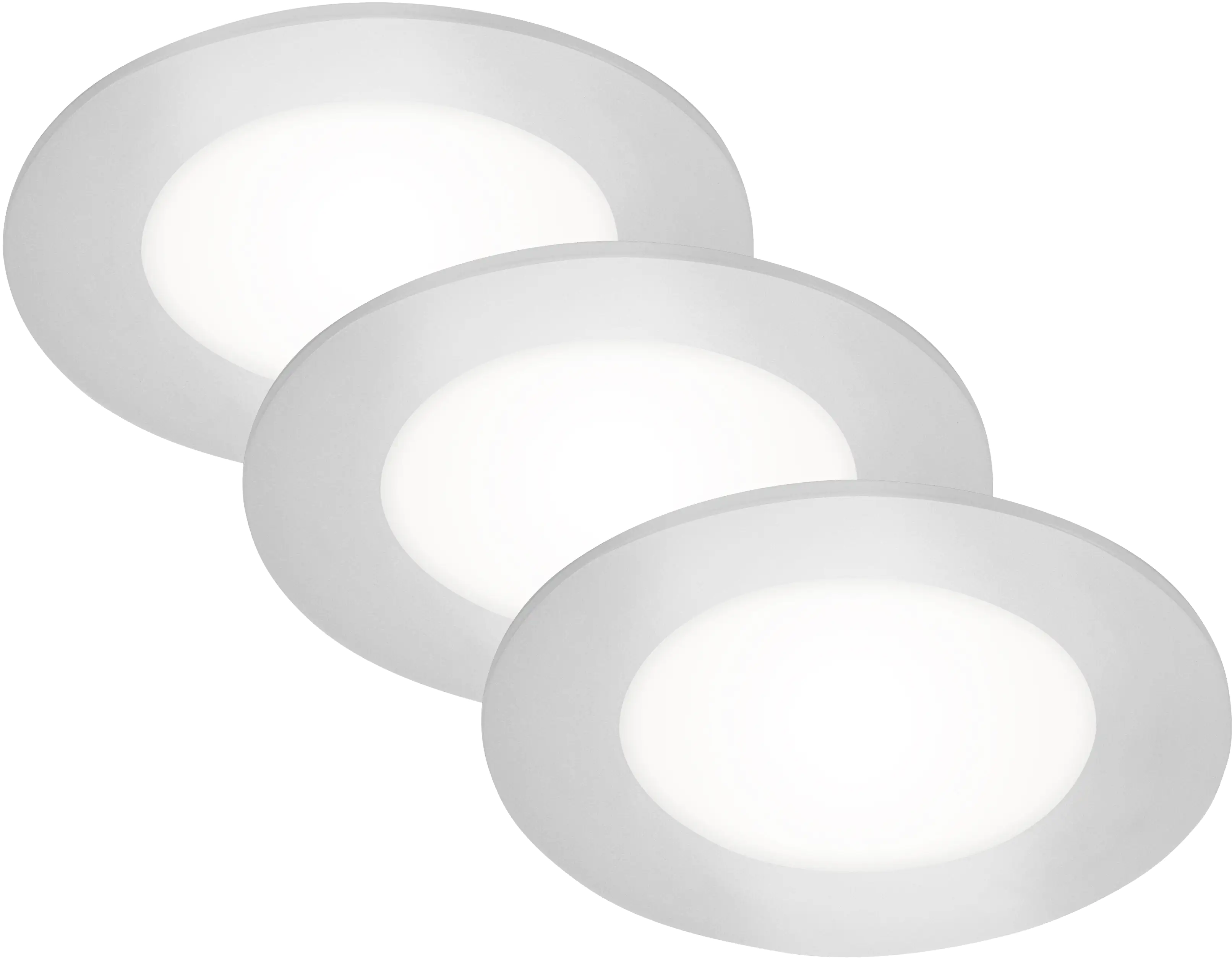 Di-Ka LED Einbauleuchte Slank 3er Set chrom-matt Ø 8,5 cm 3W, neutralweiß