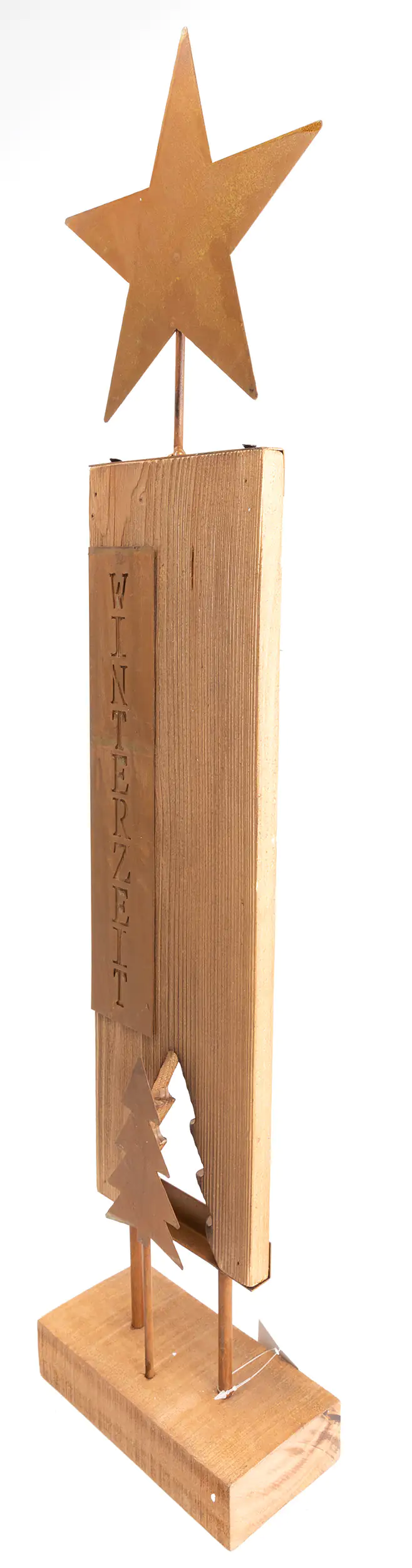 TrendLine Weihnachtsaufsteller Holz Winterzeit Stern 73 x 18 cm rost