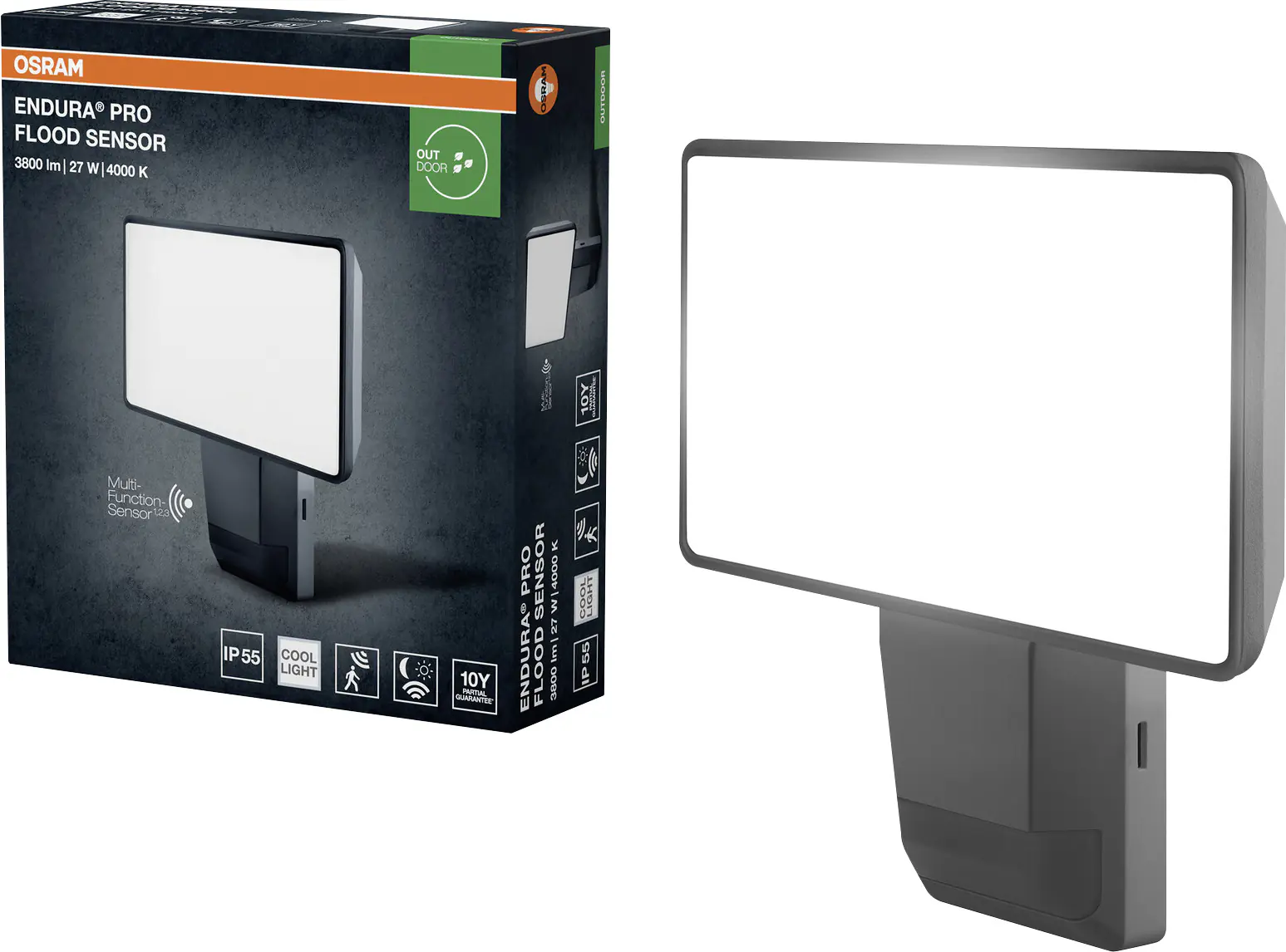 Osram Außenleuchte Endura PRO Flood Sensor 27W 4000K IP55 dunkelgrau