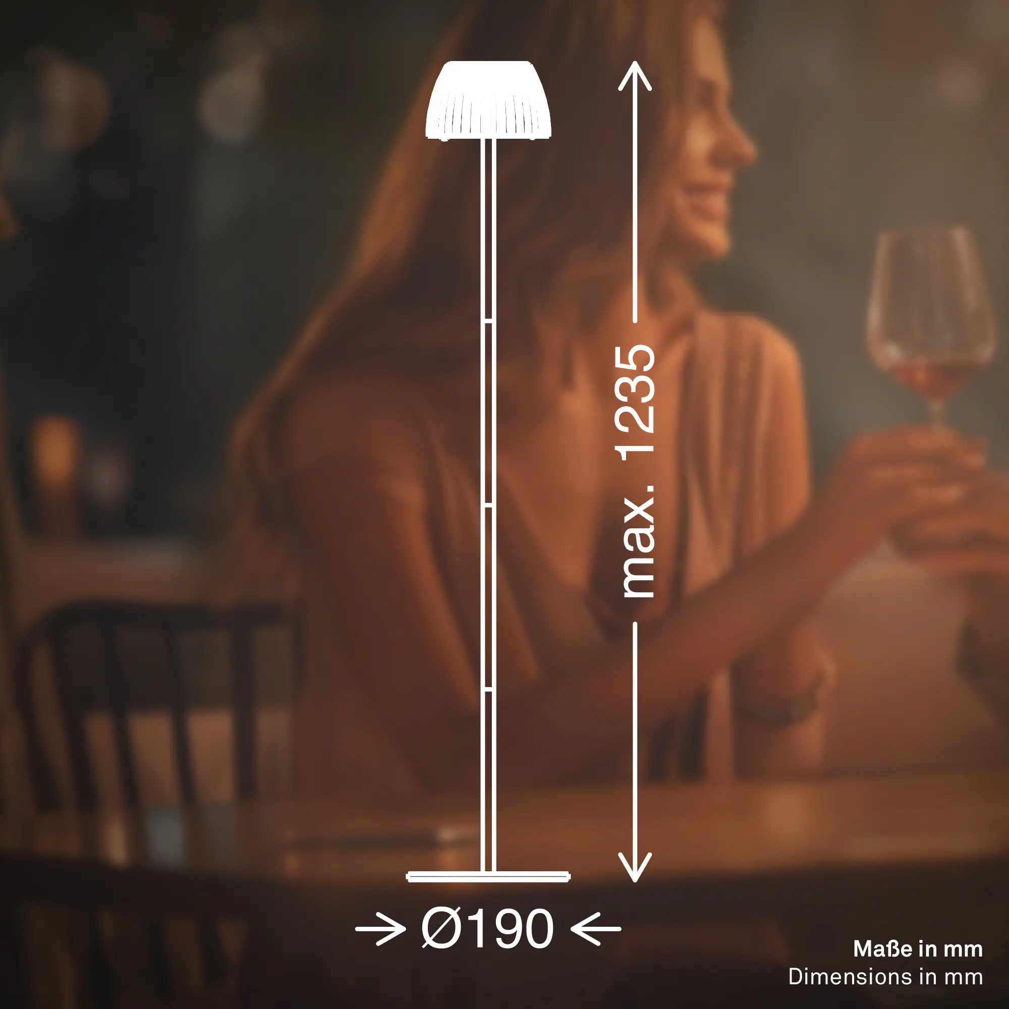 Briloner LED-Stehleuchte Riffle mit Akku kupfer dimmbar