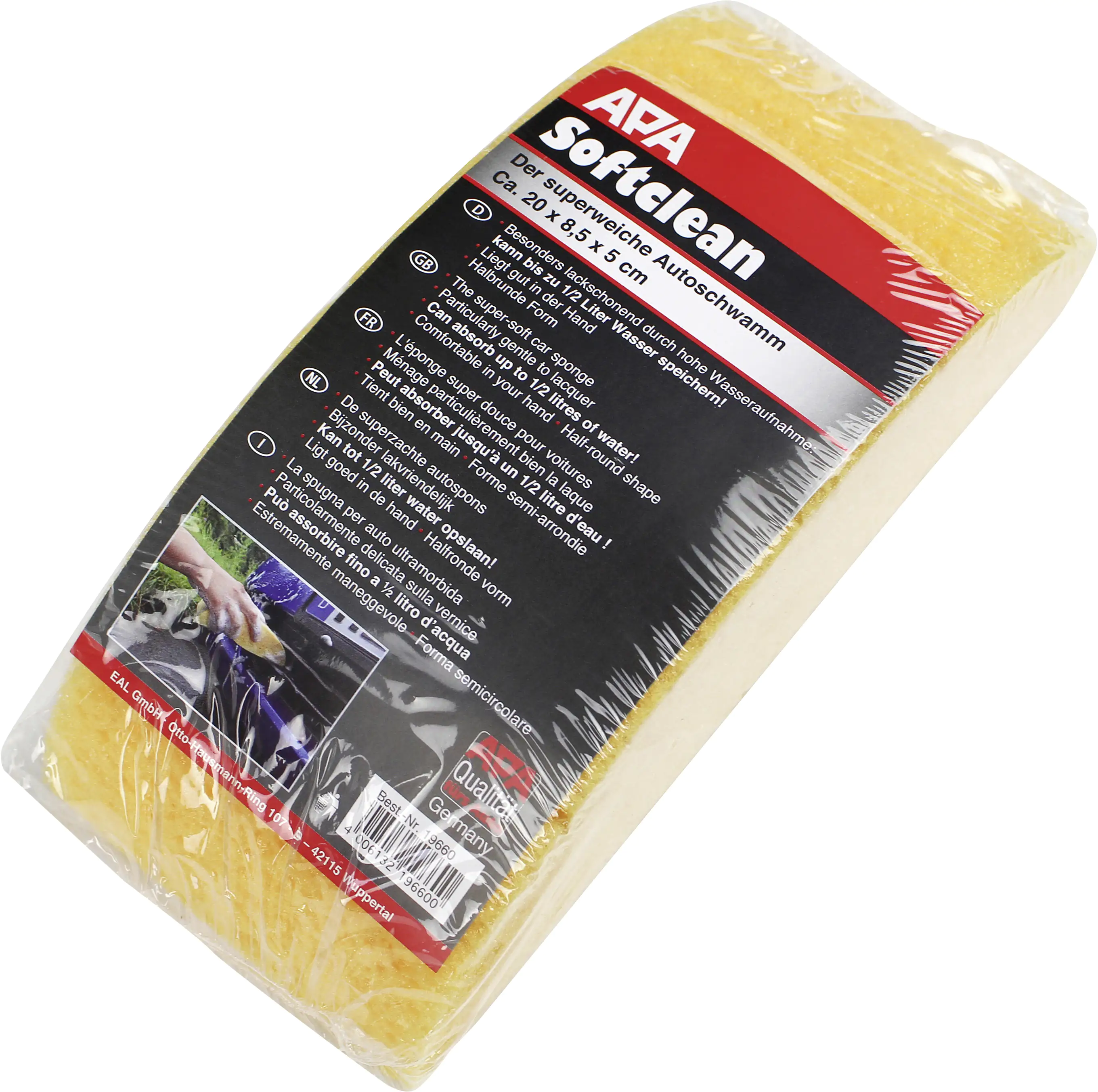 APA Autoschwamm Softclean halbrund 20x8,5x5cm