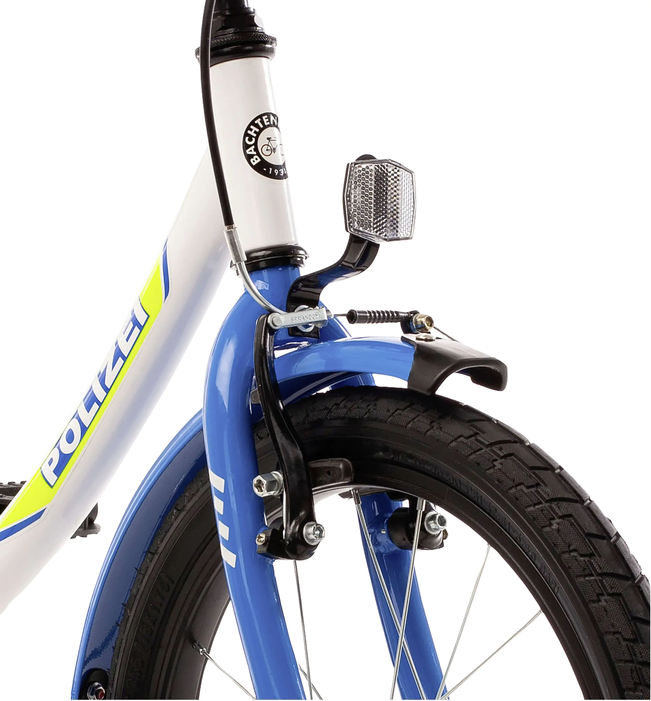 Bachtenkirch Kinderfahrrad Polizei 16 Zoll kristallweiß/blau/neon