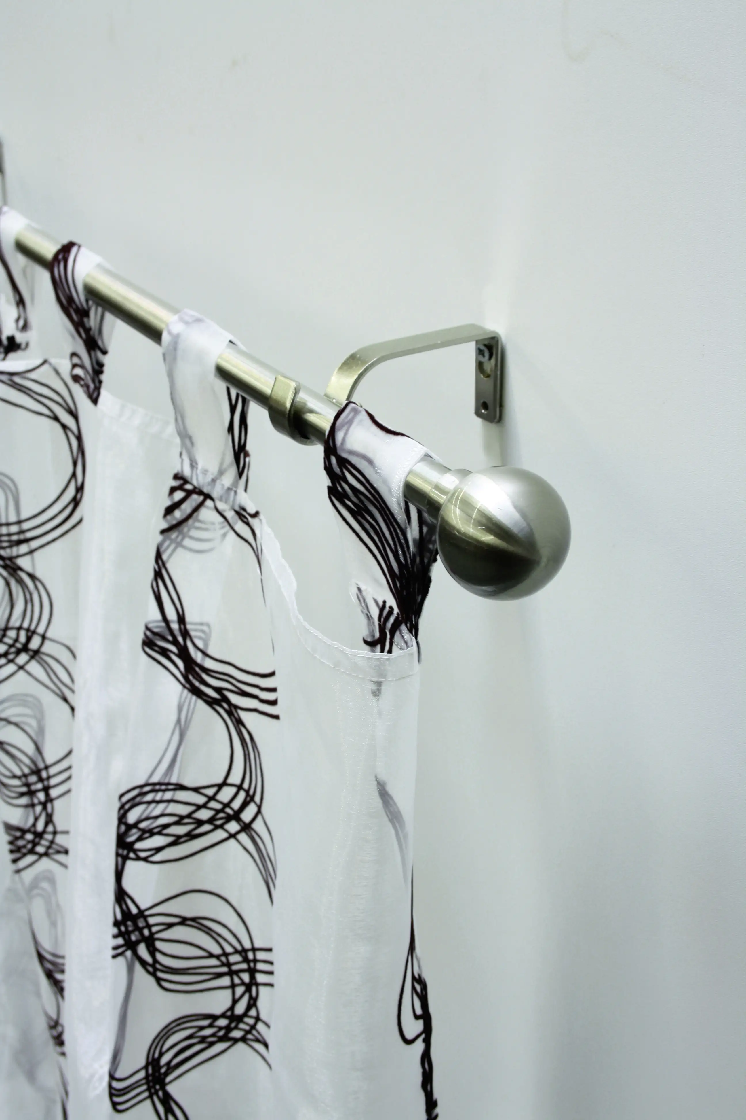 Gardinia Stilgarnitur Kugel Ø 16/19 mm, edelstahl-optik, 120 - 210 cm