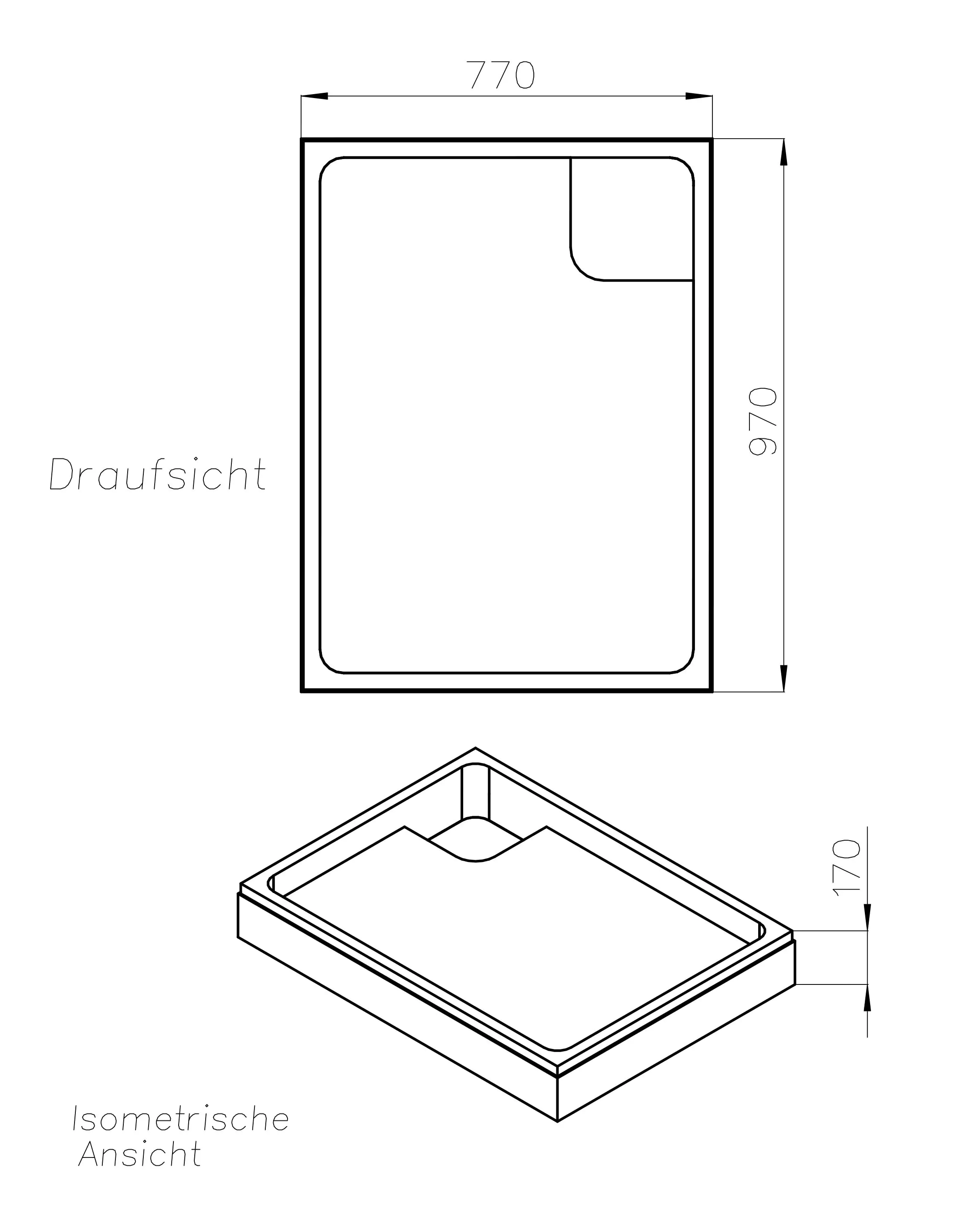 Ottofond Wannenträger Samos 970 x 770 mm