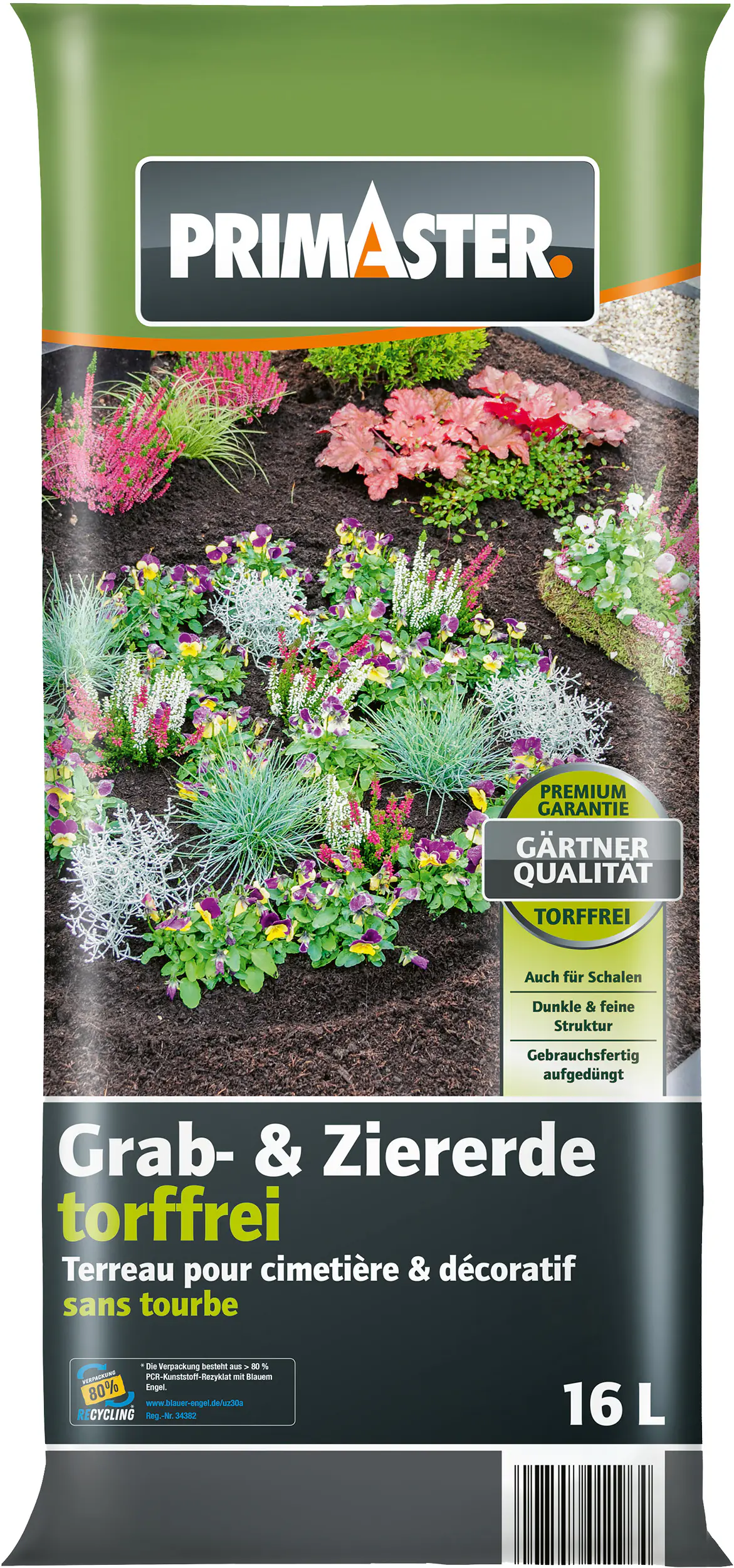 Primaster Zier- & Graberde torffrei 16 L