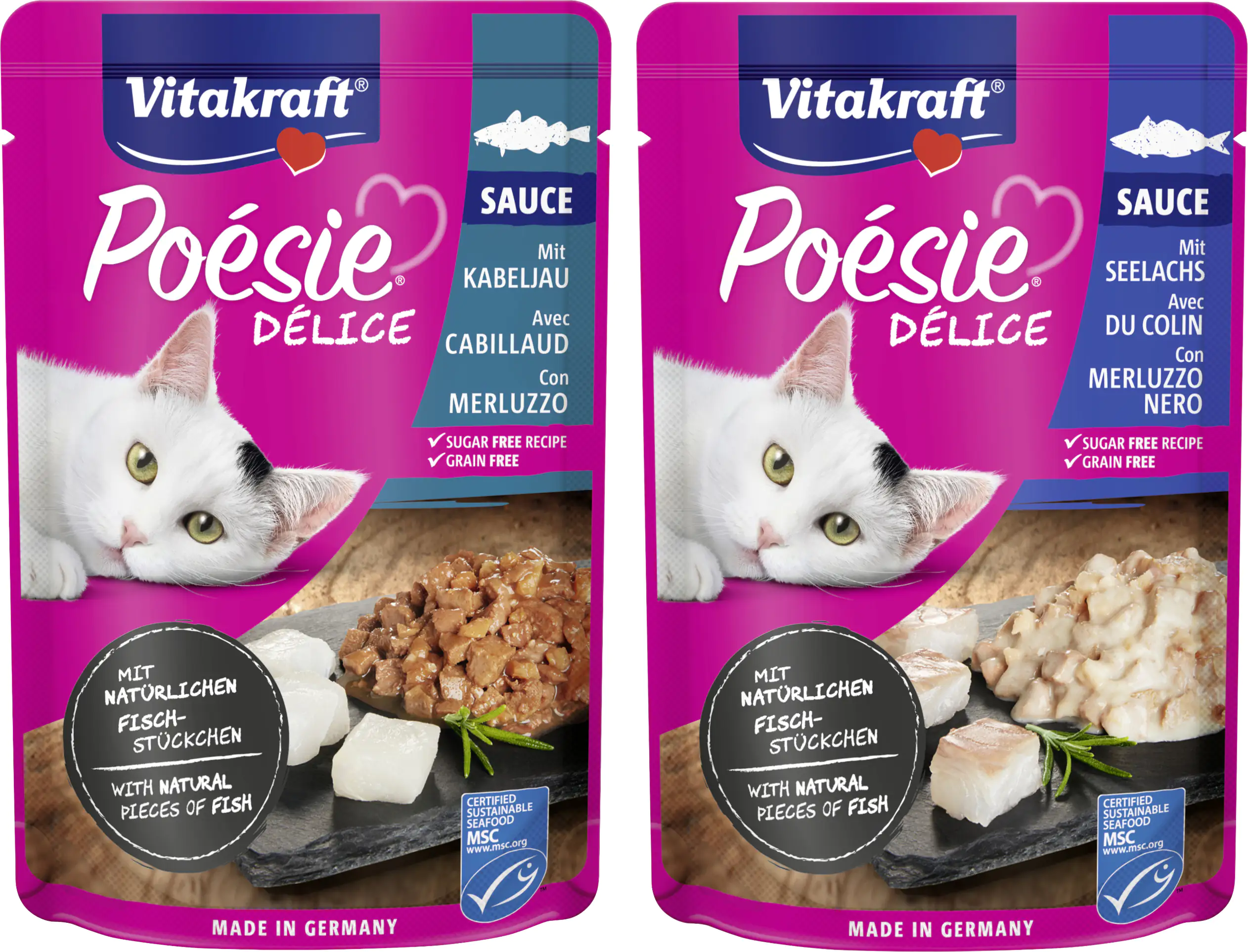Vitakraft Poésie Katzenfutter Délice Sauce Fish Selection 6 x 85 g